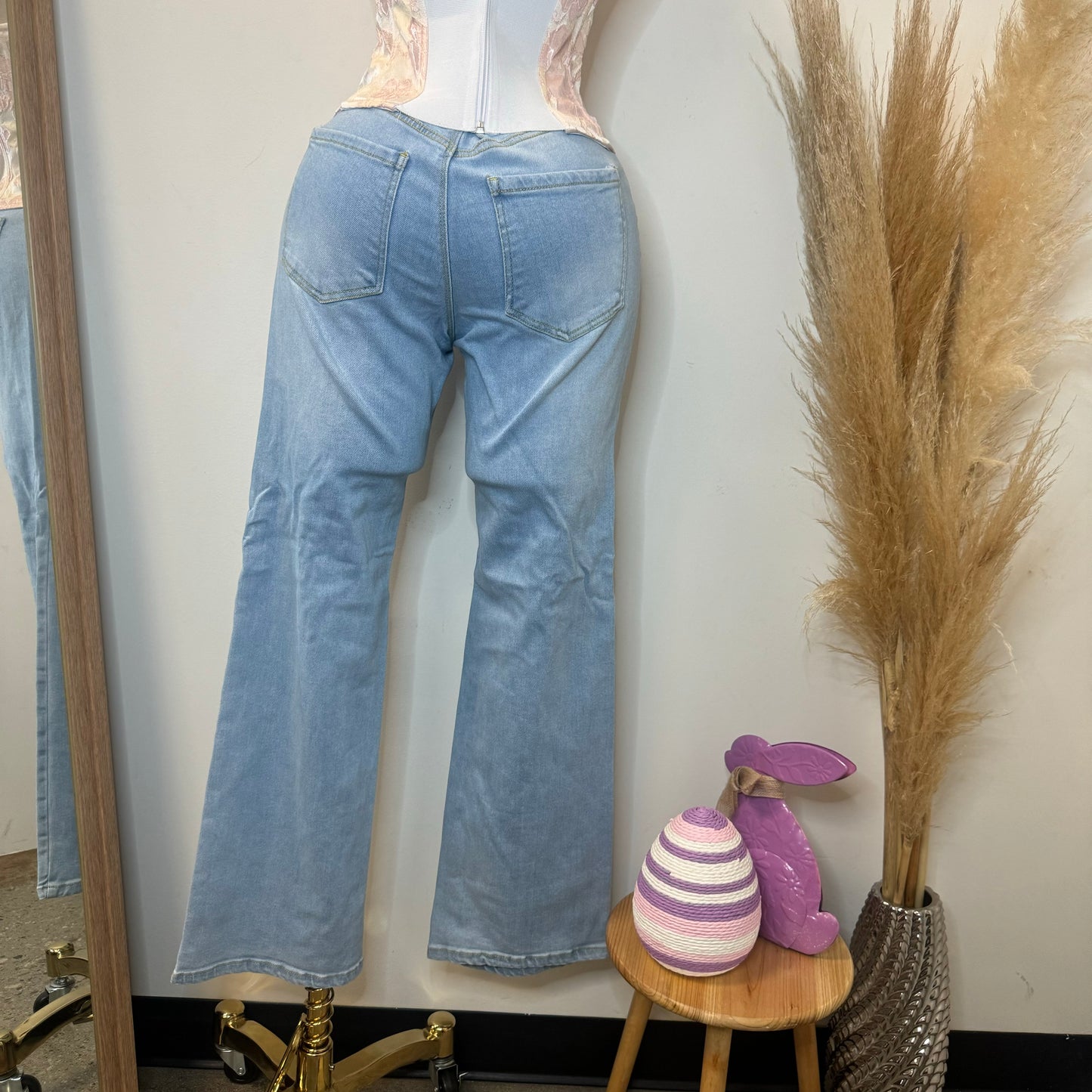 90259 Loose Straight Jeans -LT Blue