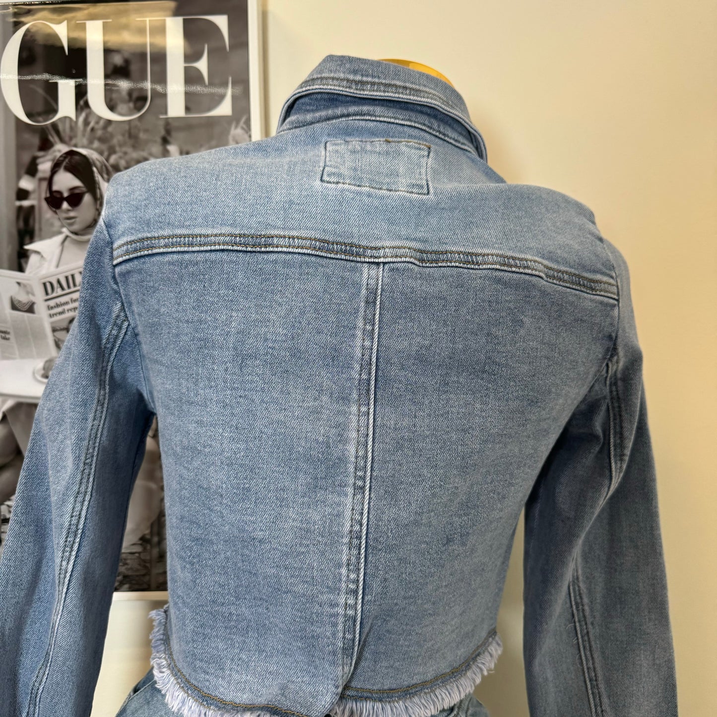Denim Rhinestone Jacket-Blue
