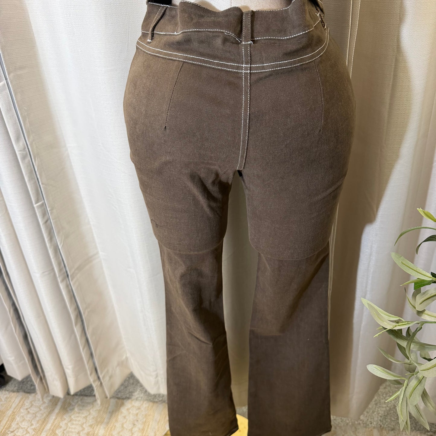 Embroidery Vest and Pant Set-Brown