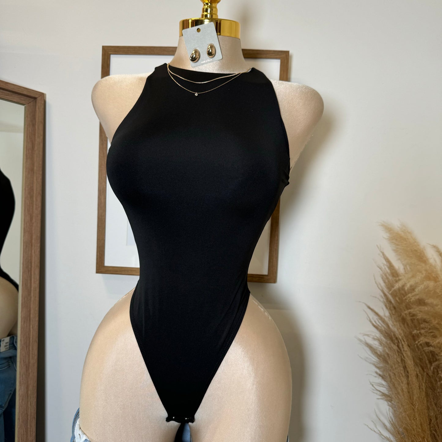 Contour Double Layered 90s Bodysuit-Black