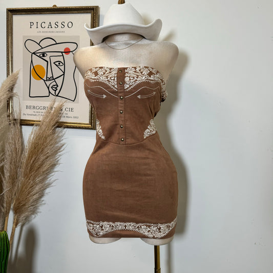 La Bota Suede Dress-Brown