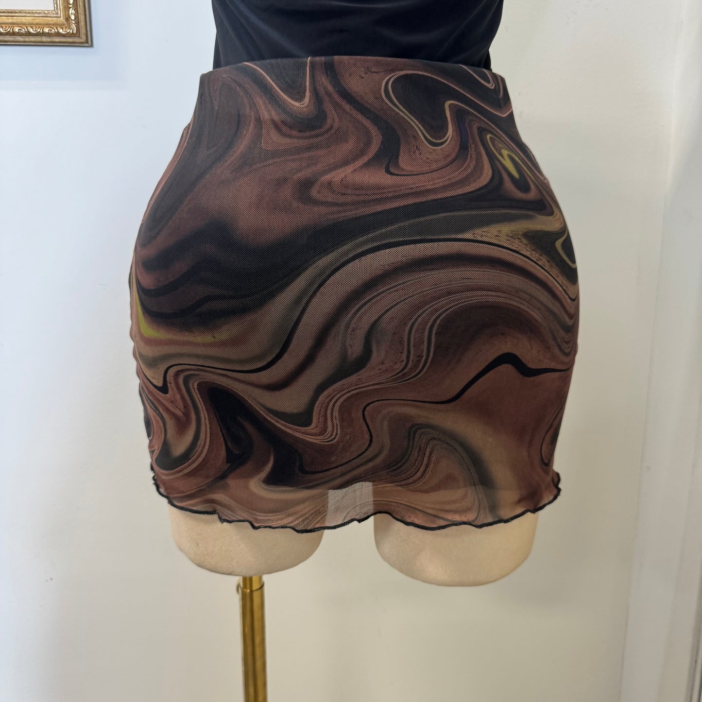 Mesh Skirt-Brown Tone