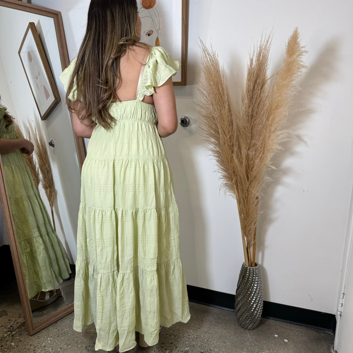 Kiwi Maxi Dress-Lime Cream