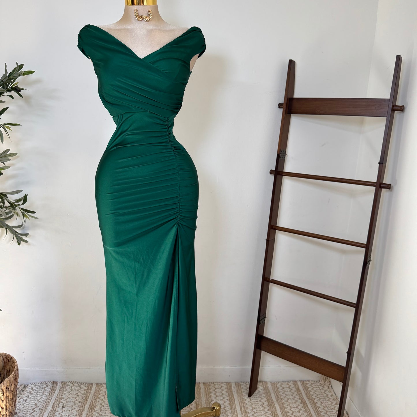Off Shoulder Gala Dress-Esmerald
