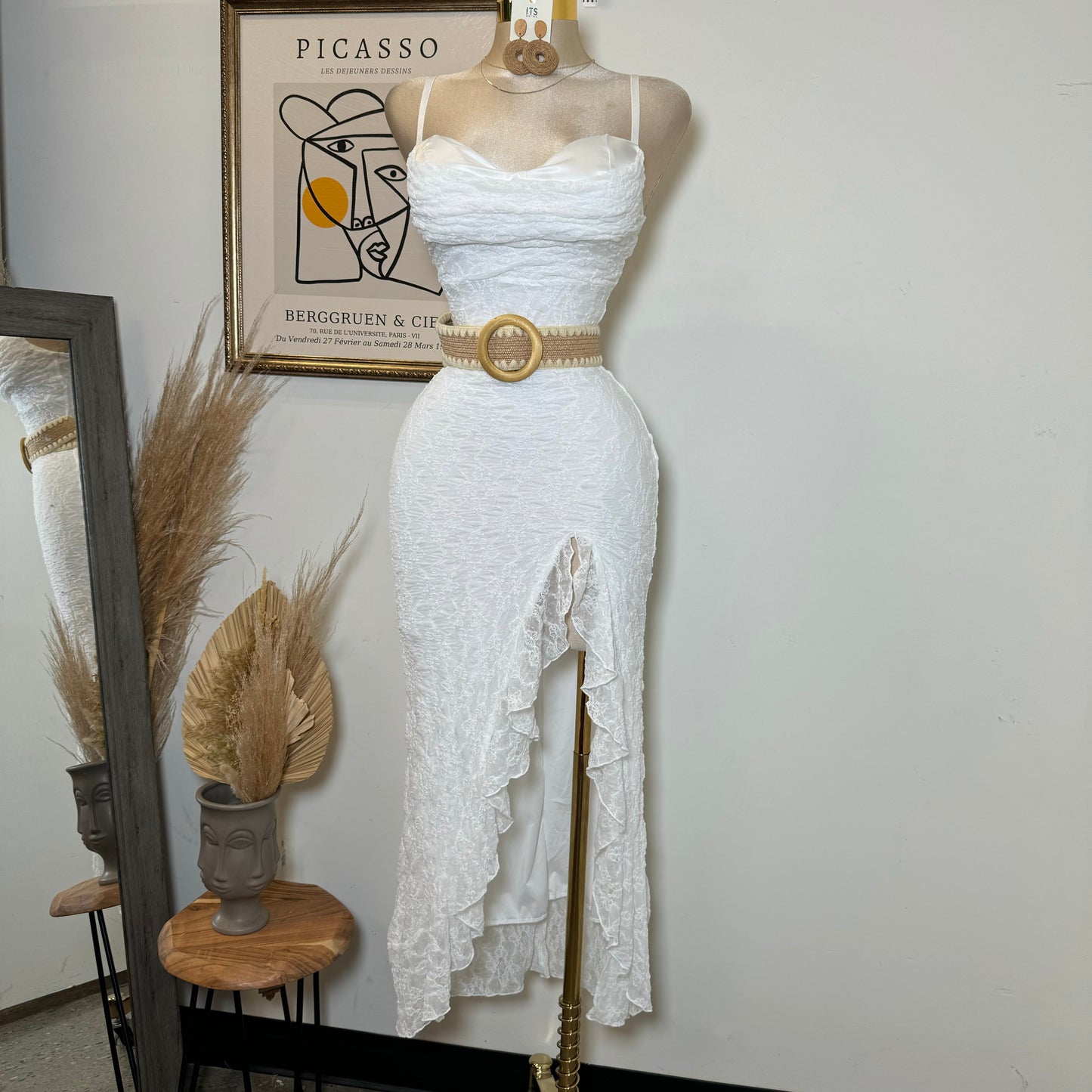 Mismaloya Dress-Lace White