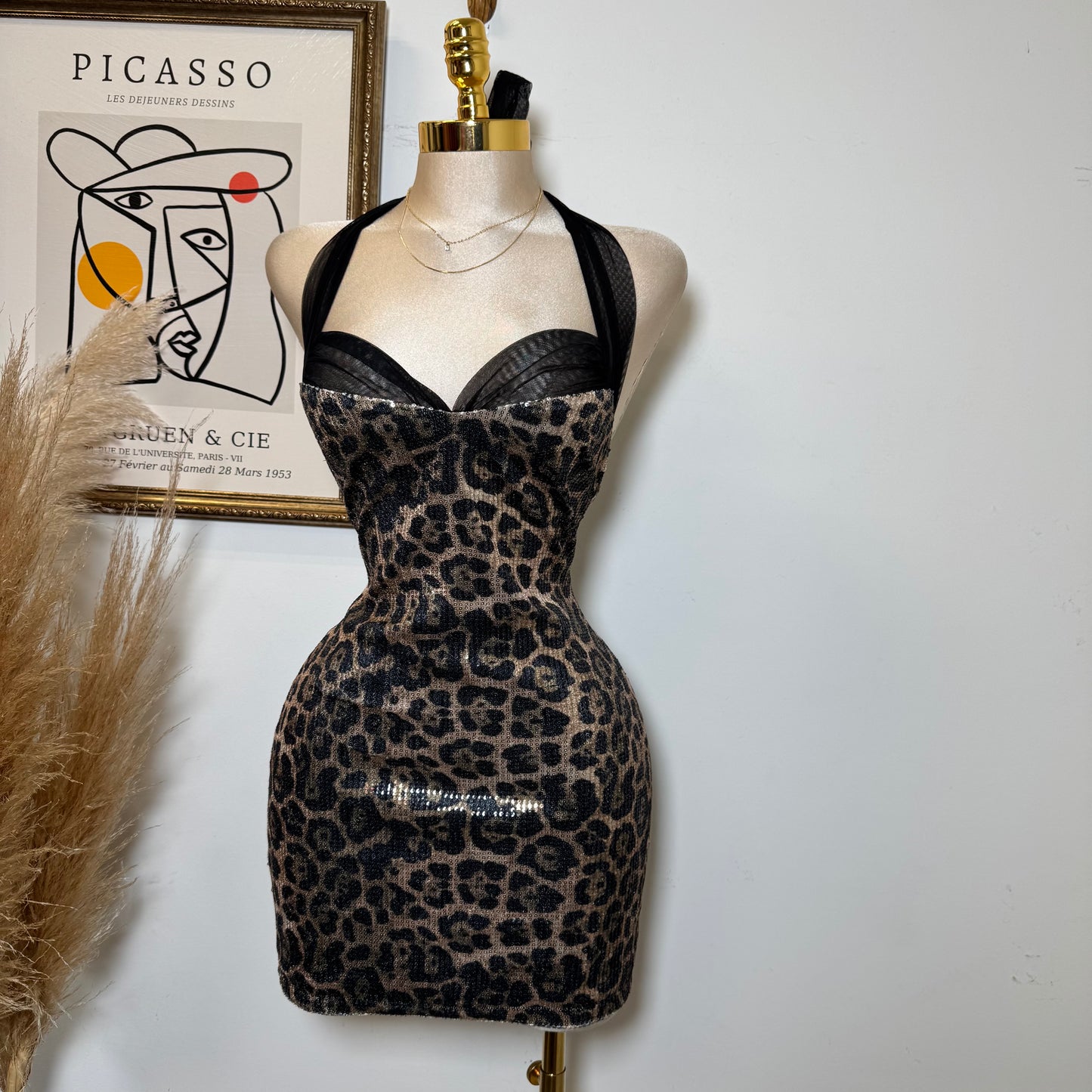 Leopard Sequin Dress-Leopard