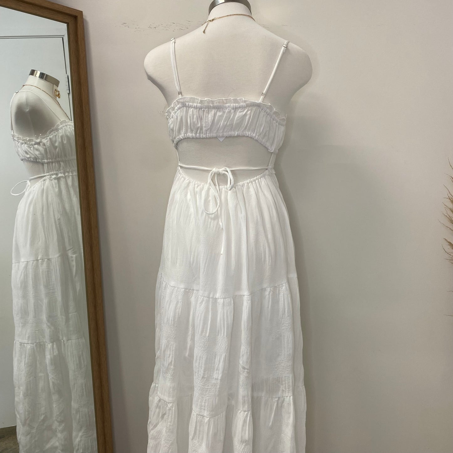 Blue Maxi Dress-White
