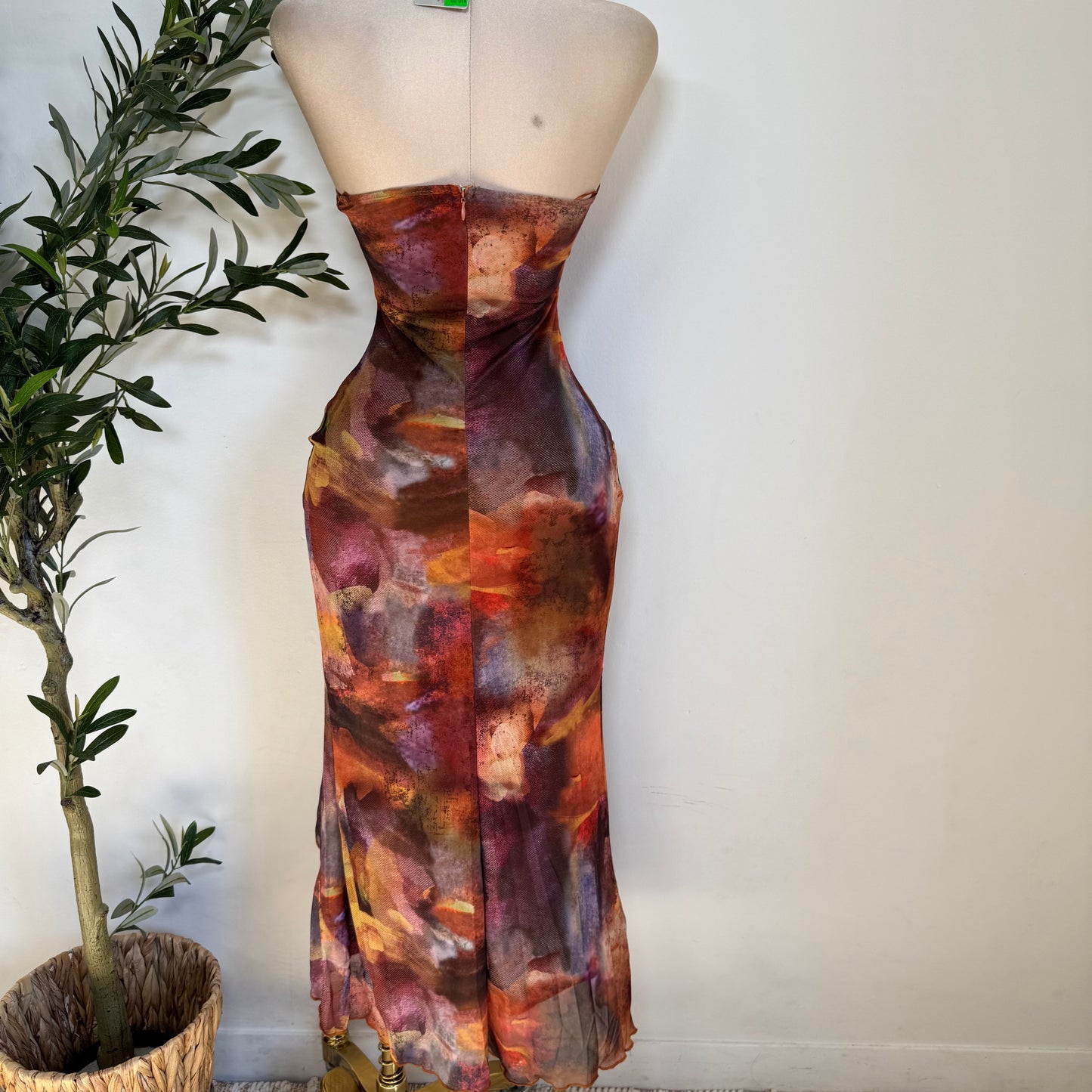 Karol Strapless Dress-Multi Orange