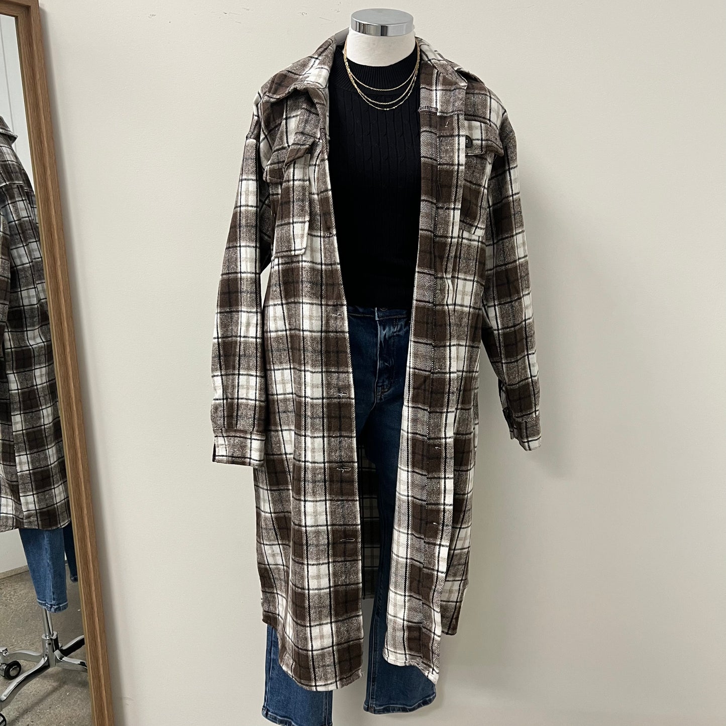 Long Flannel -Brown