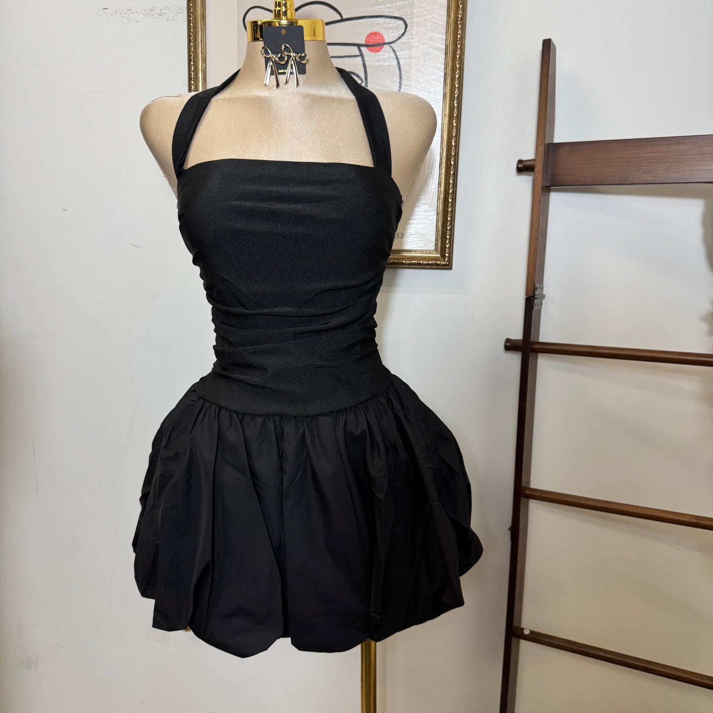 Marlene Bodycon Bubble Dress-Black