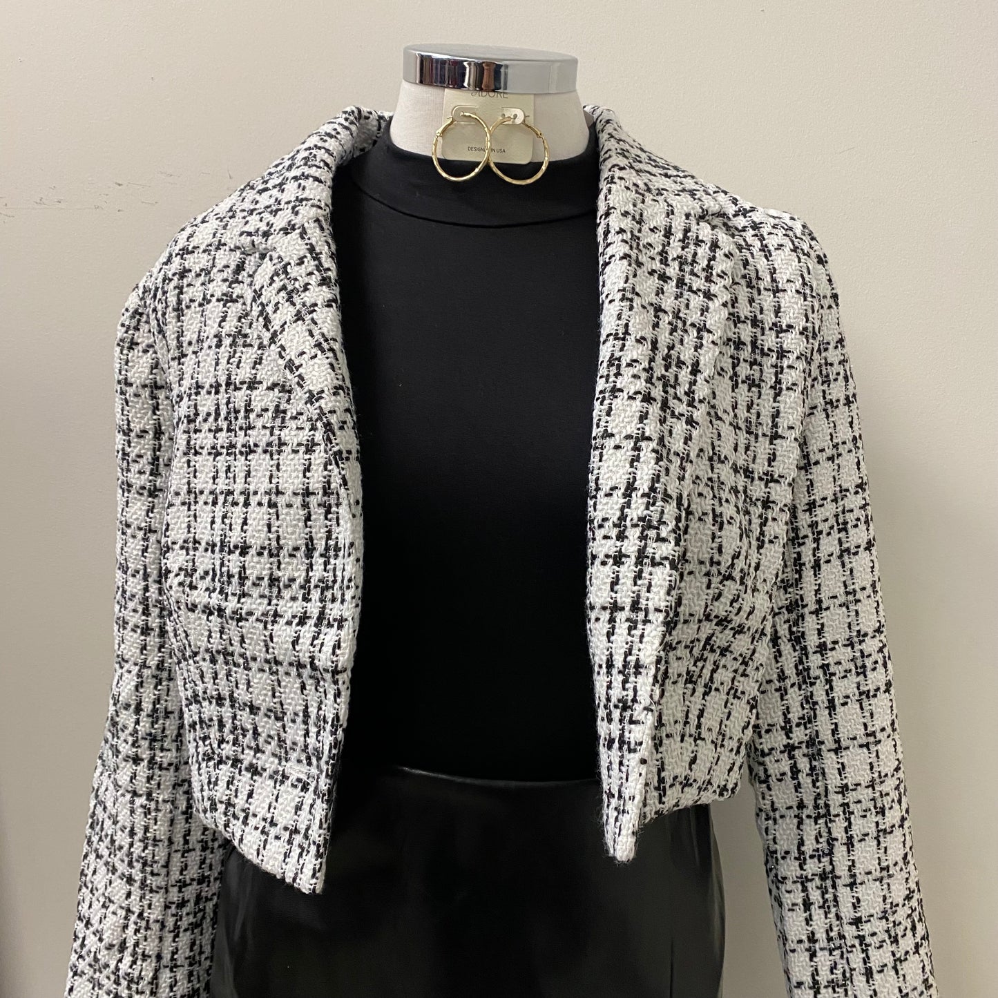 Ani Crop Jacket -White/Black