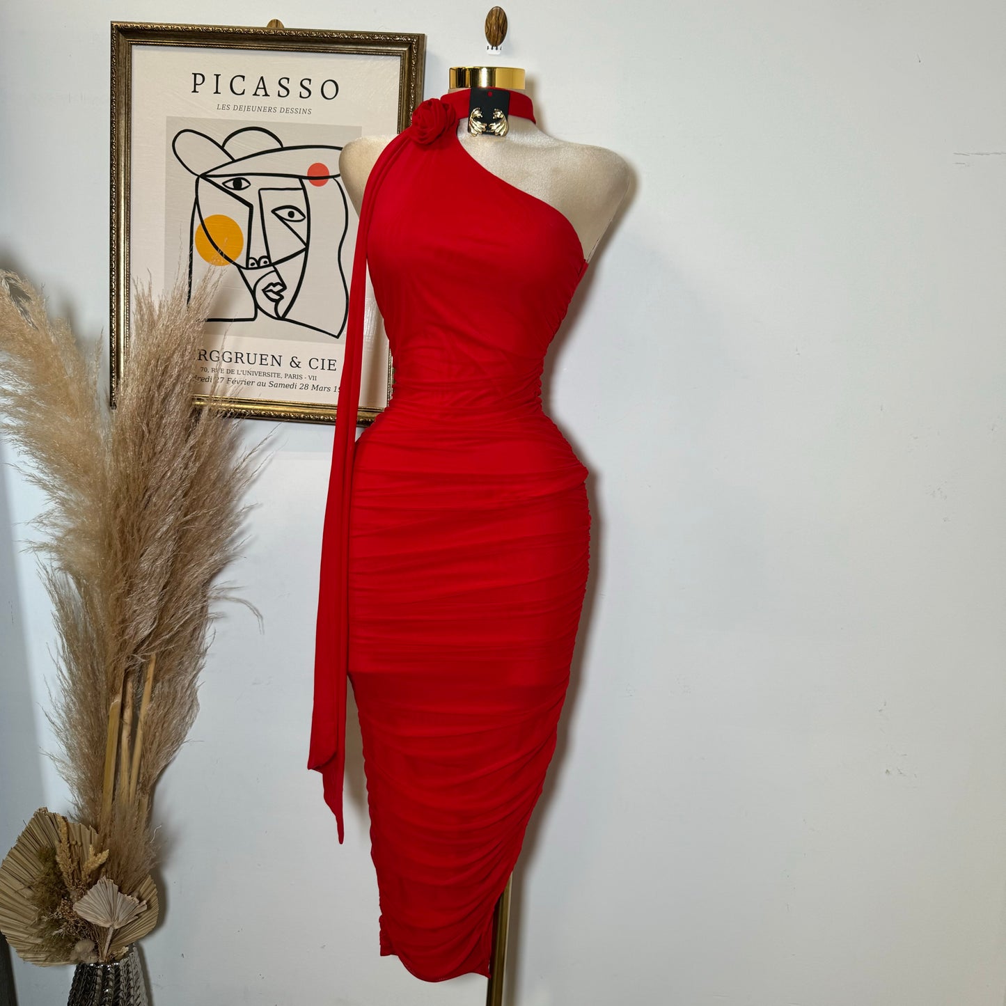 Evonne Rose Dress-Red