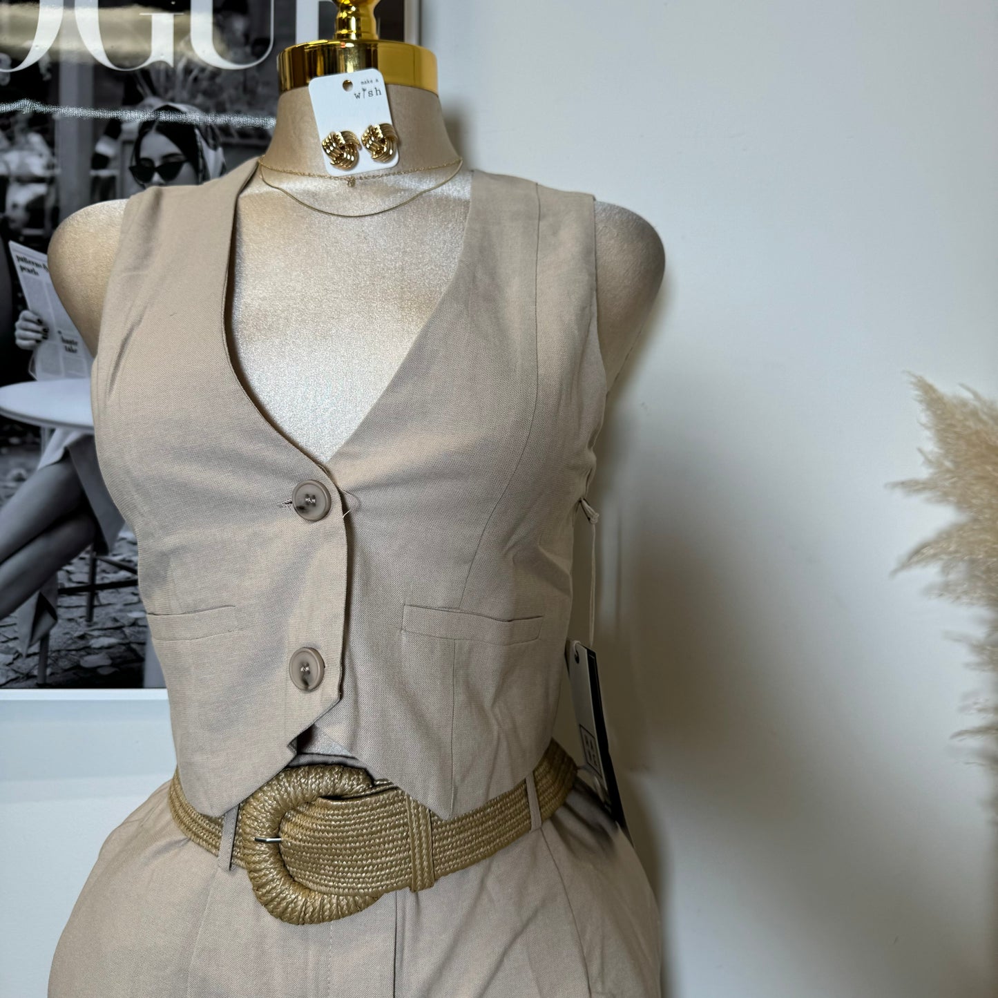 Verano Pant Two Piece Set-Beige