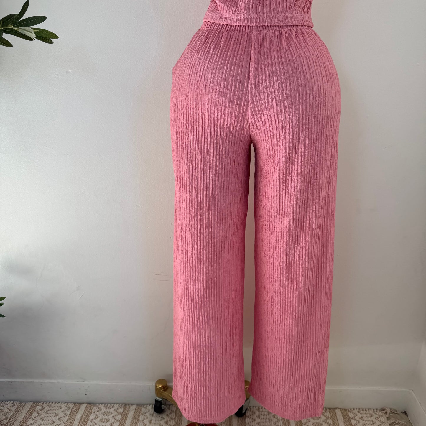 Tamara Short Sleeve Piece Set-Pink