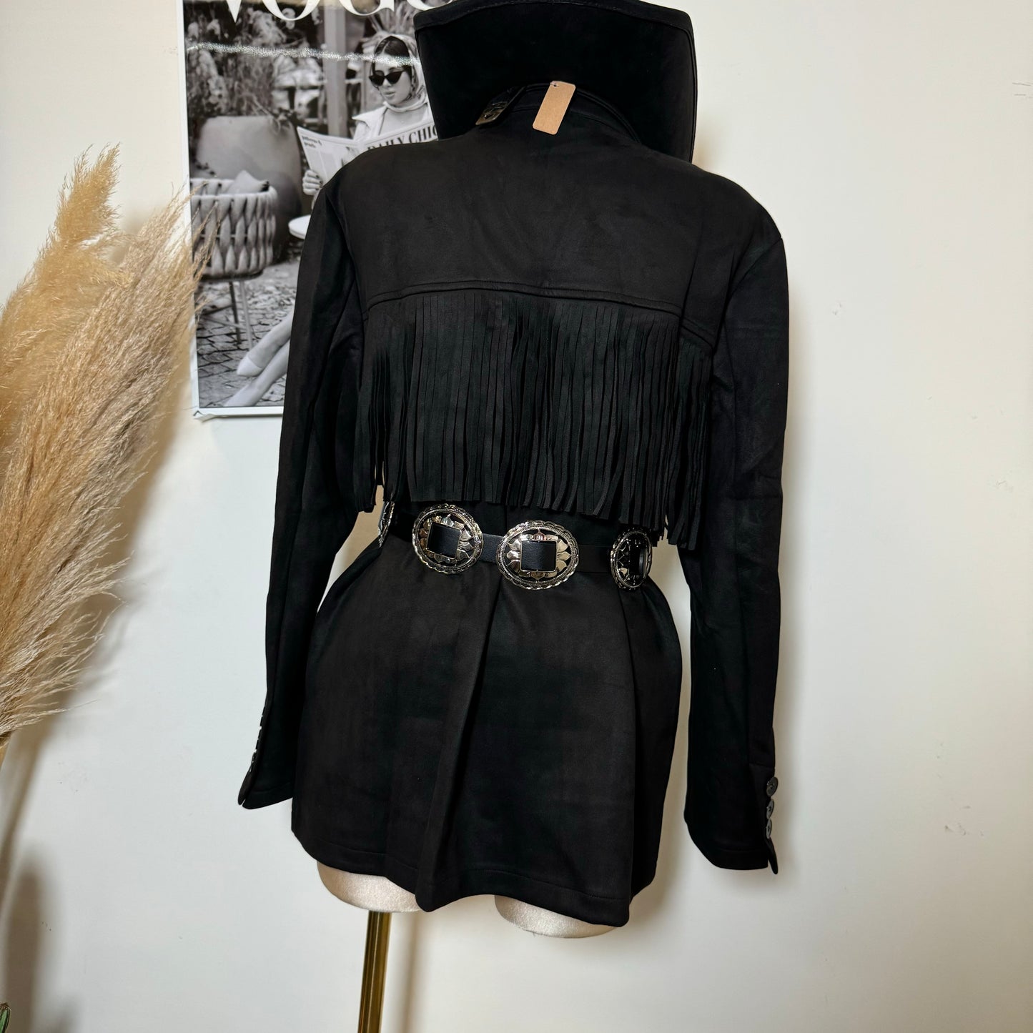 Fringe Blazer-Black