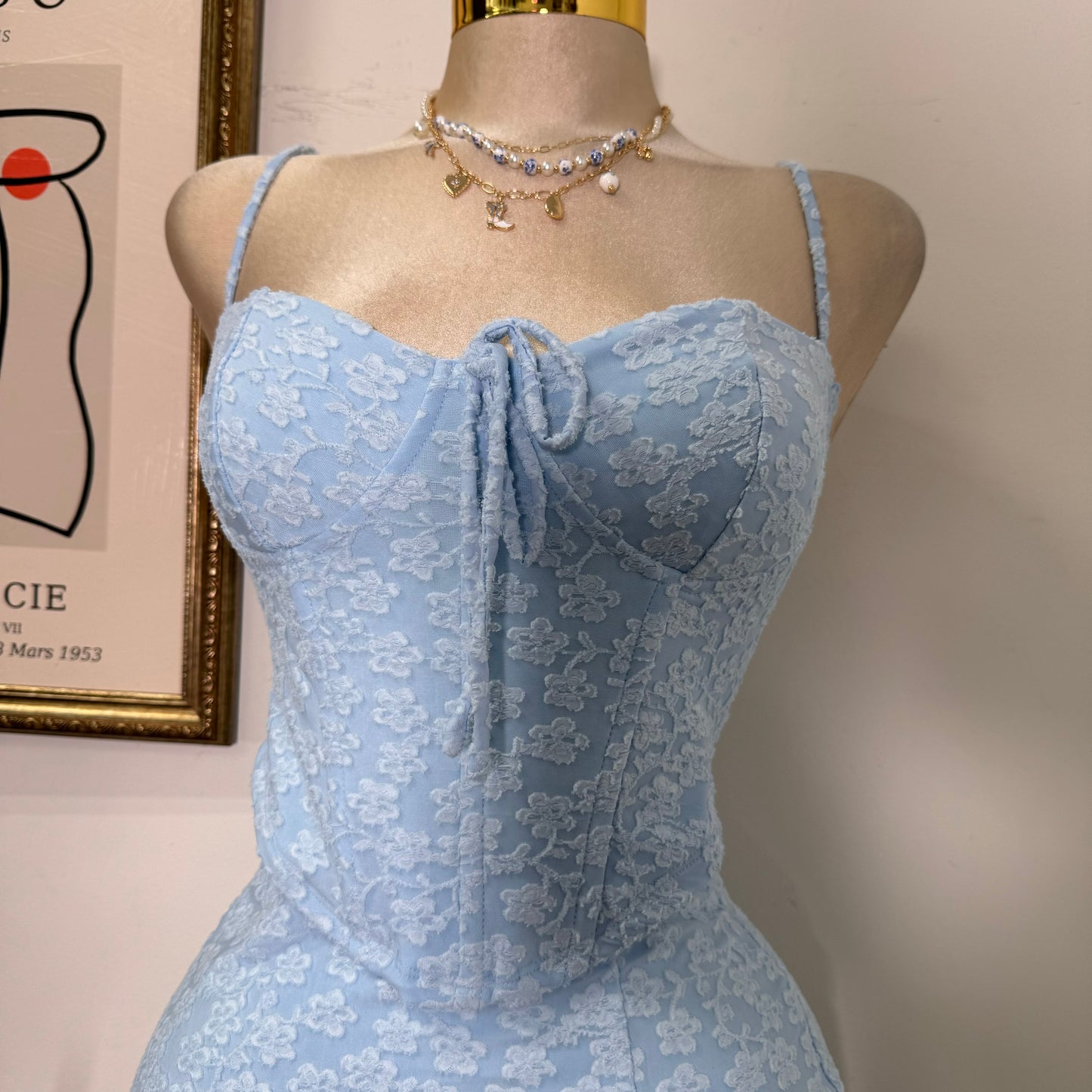 Flower Maxi Skirt Set-Blue