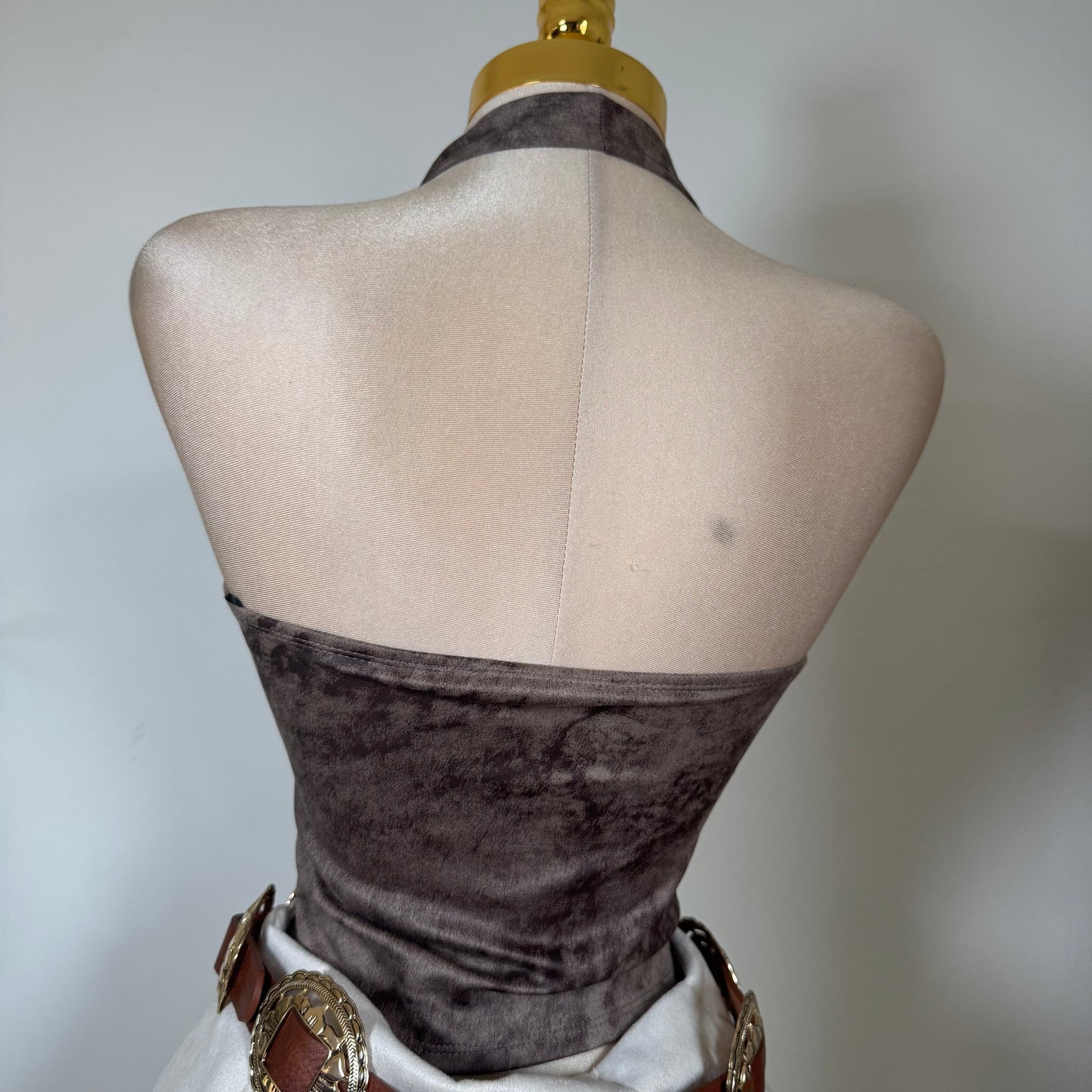 Halter Suede Top-Mocha