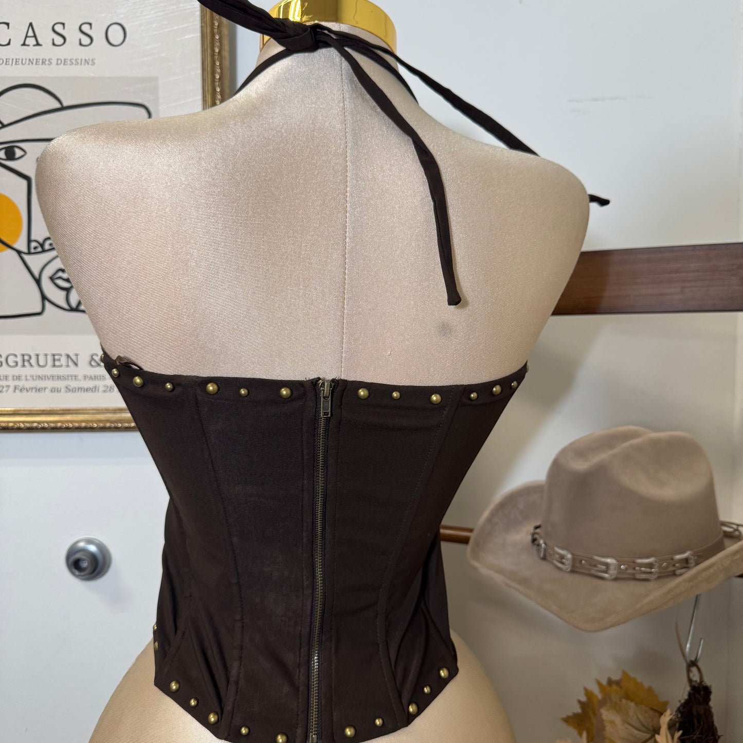 La Nena Corset Top-Brown