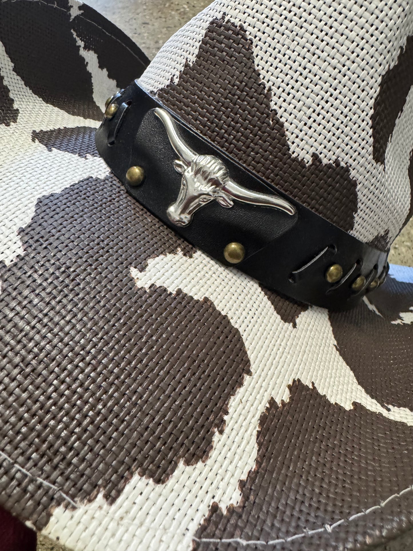 Cow Print Horn Hat-