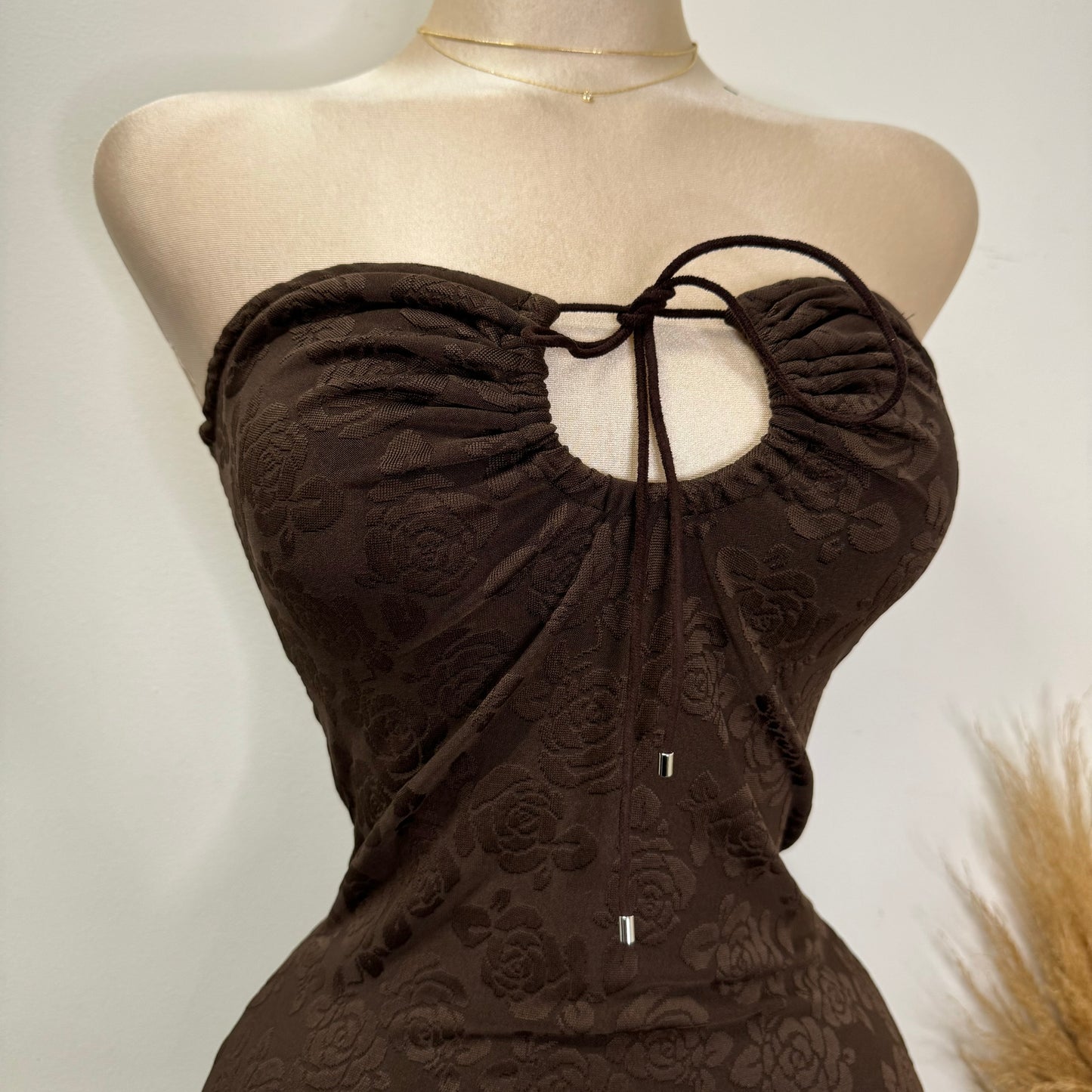 Alerth Tube Mini Dress-Brown