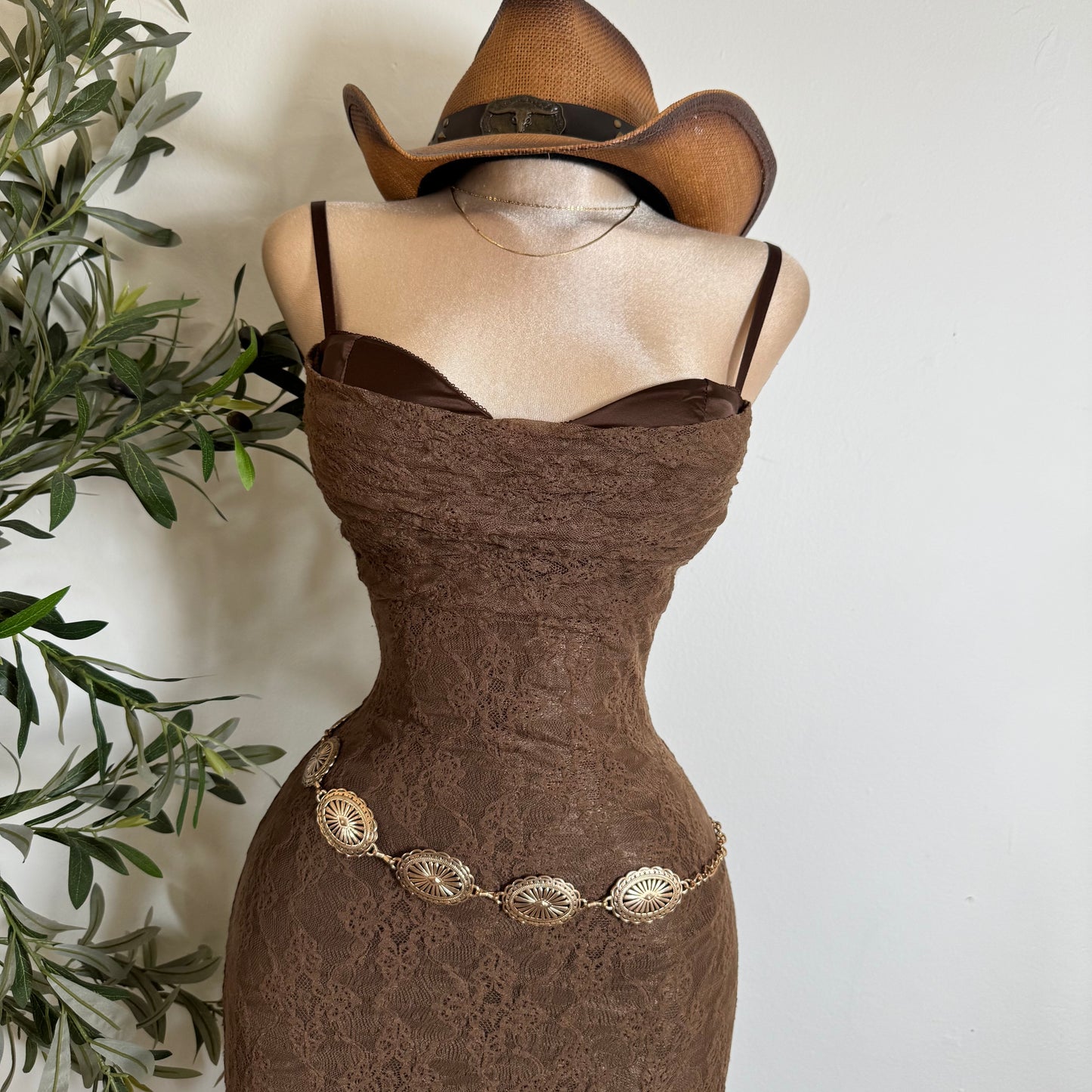Mismaloya Dress-Lace Brown