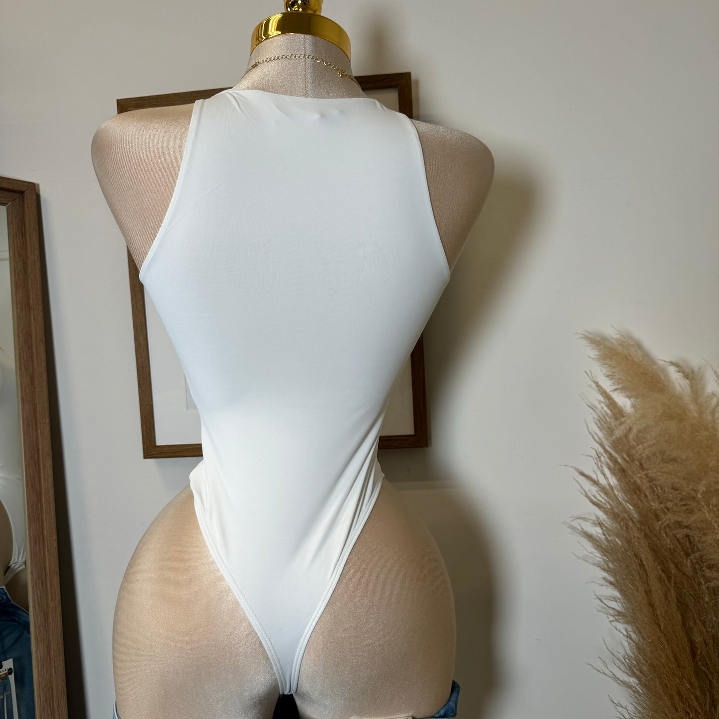 Contour Double Layered 90s Bodysuit-White