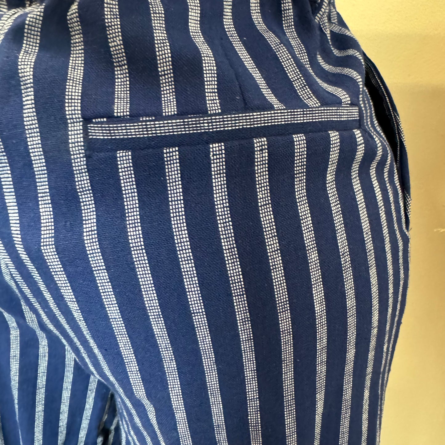 Beli Stripes Linen Pant Set-Navy