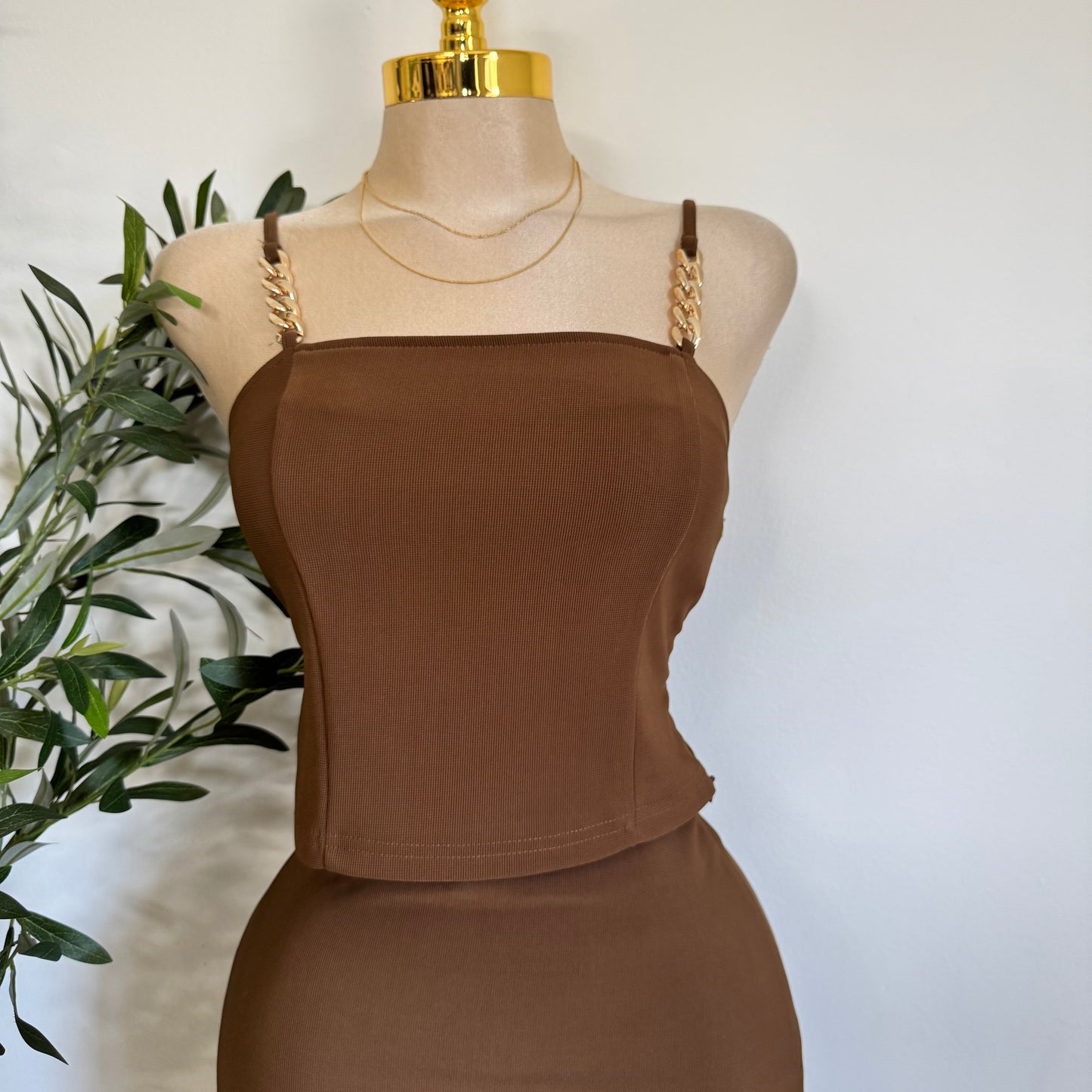 Mixy Skirt Set-Brown
