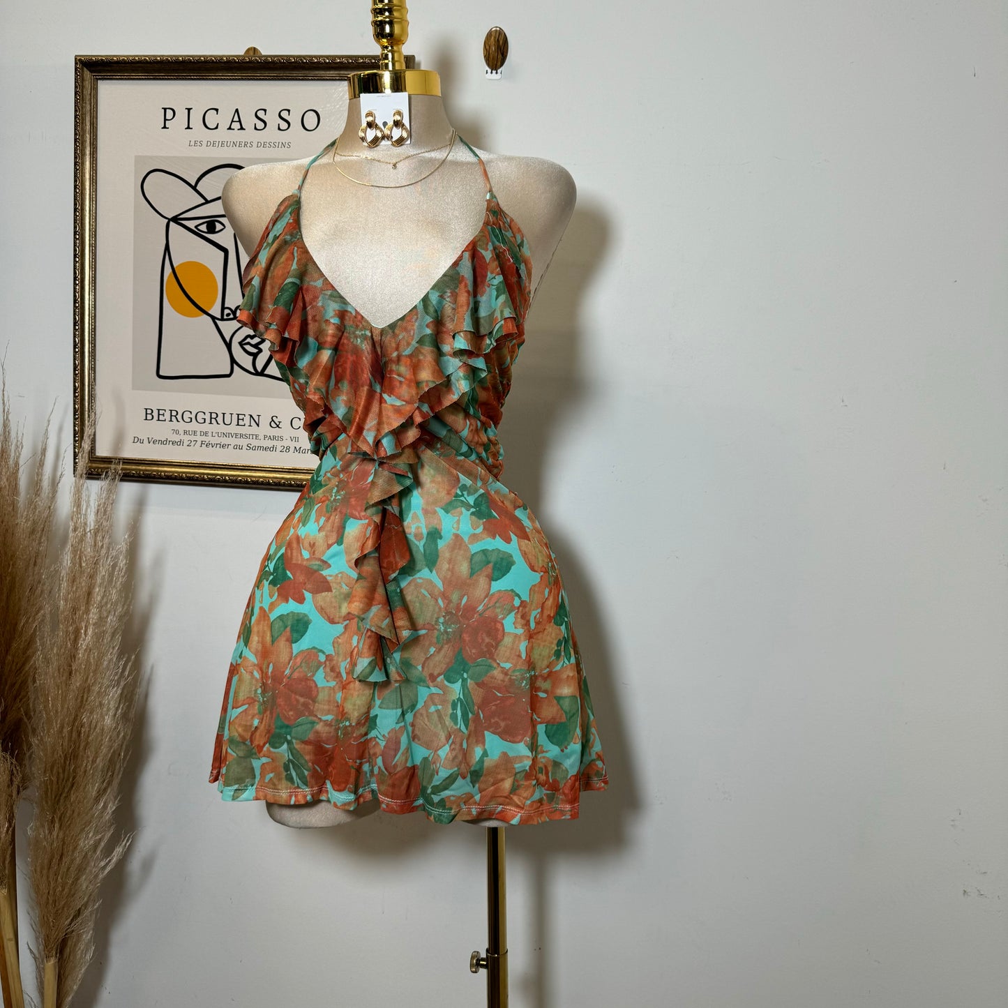 Amy  Halter Dress-Orange