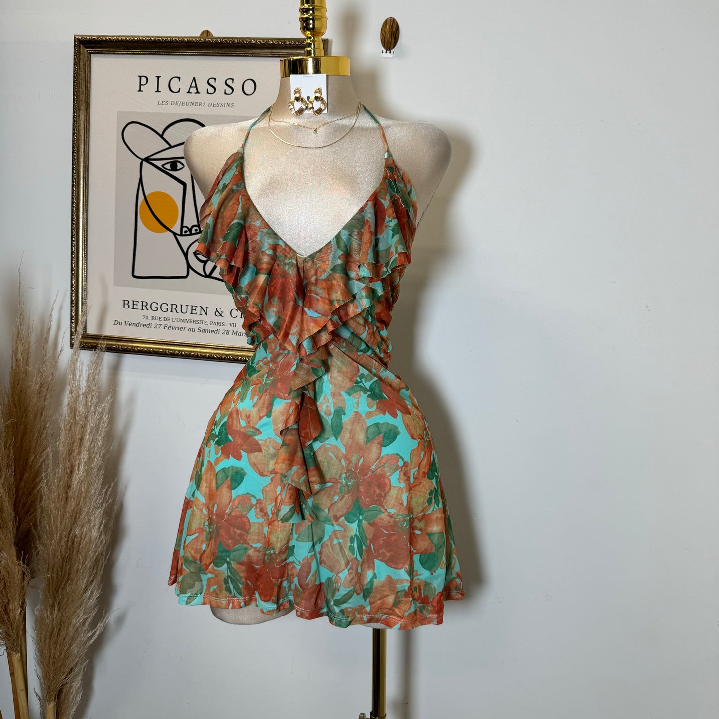 Amy  Halter Dress-Orange
