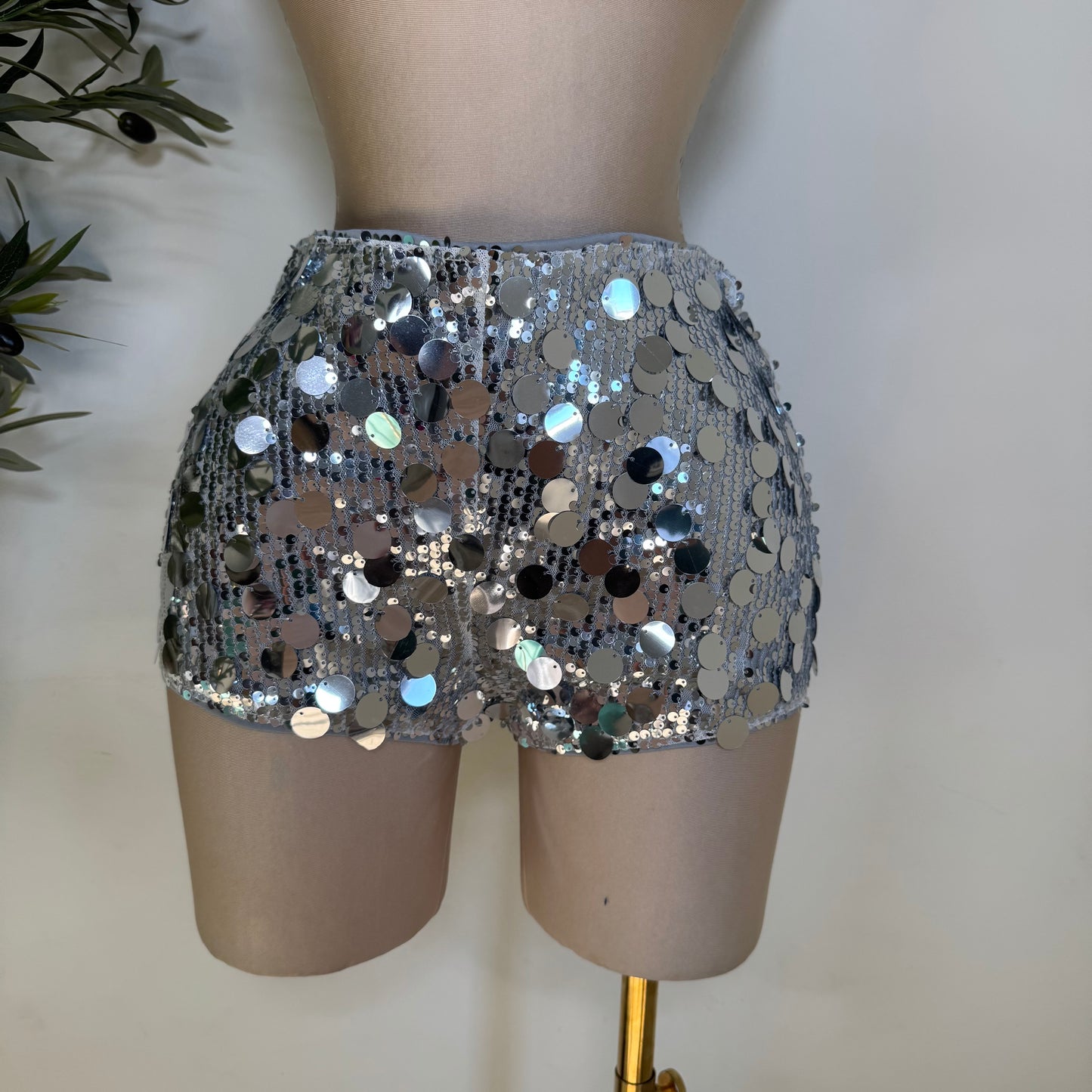 Sha Mini Shorts-Silver