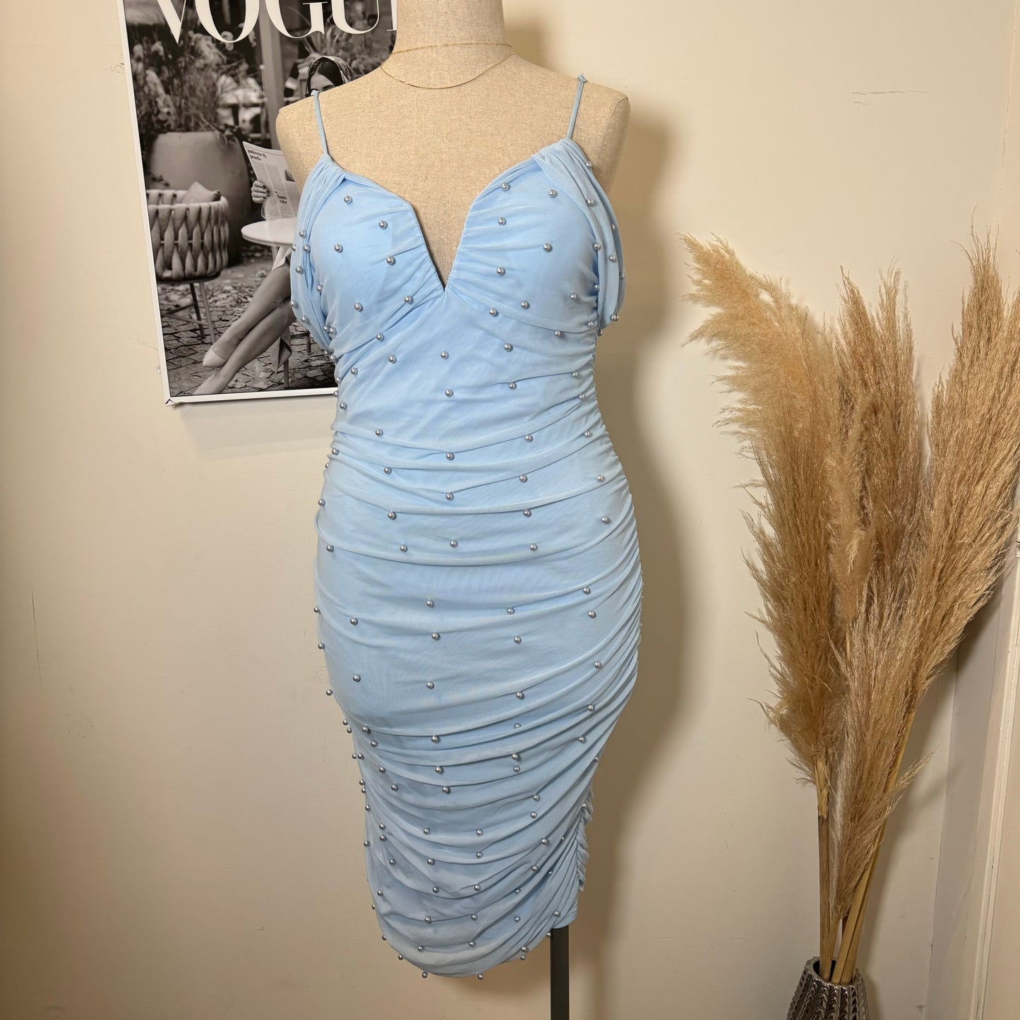Aria Pearl Dress PL-Blue