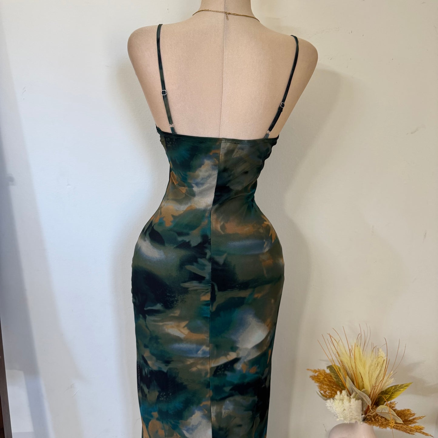 Mismaloya Mesh Dress-Multi Green