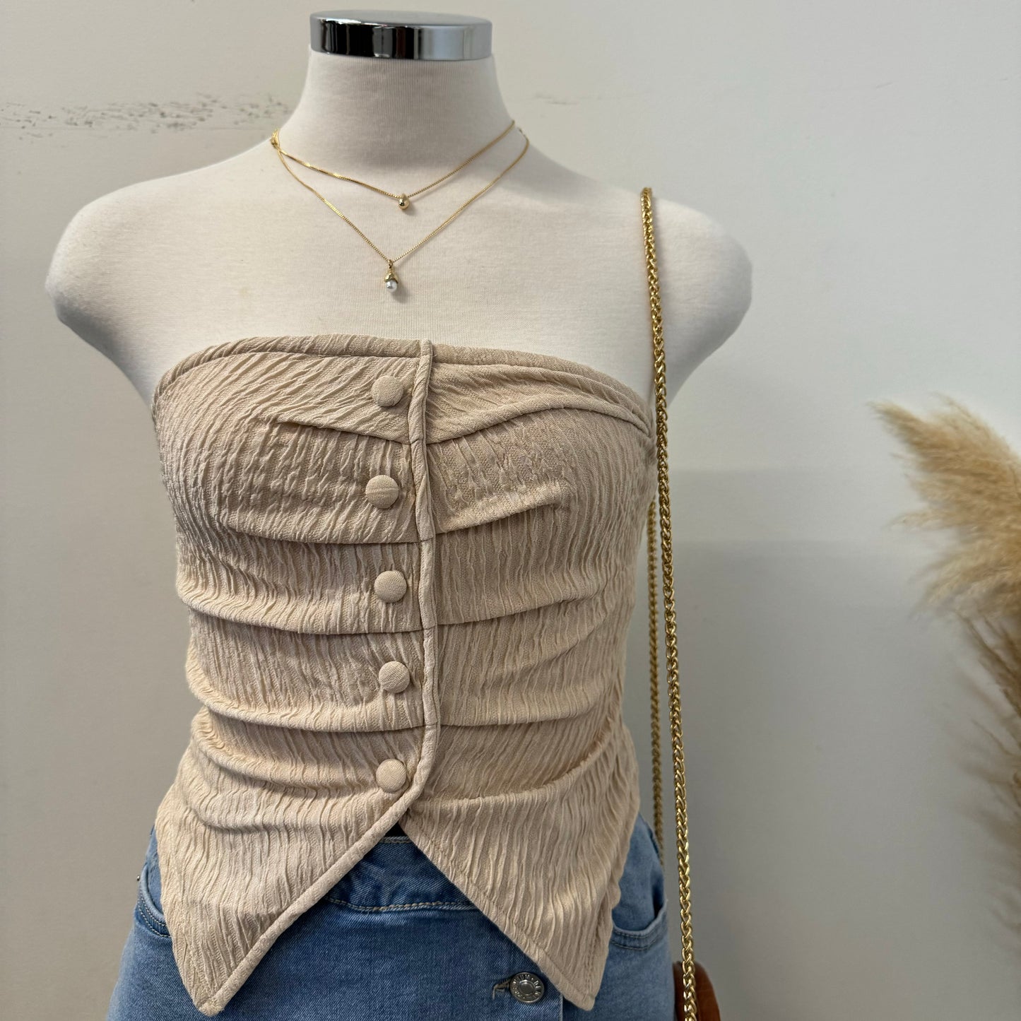Camelia Tube Top-Cream