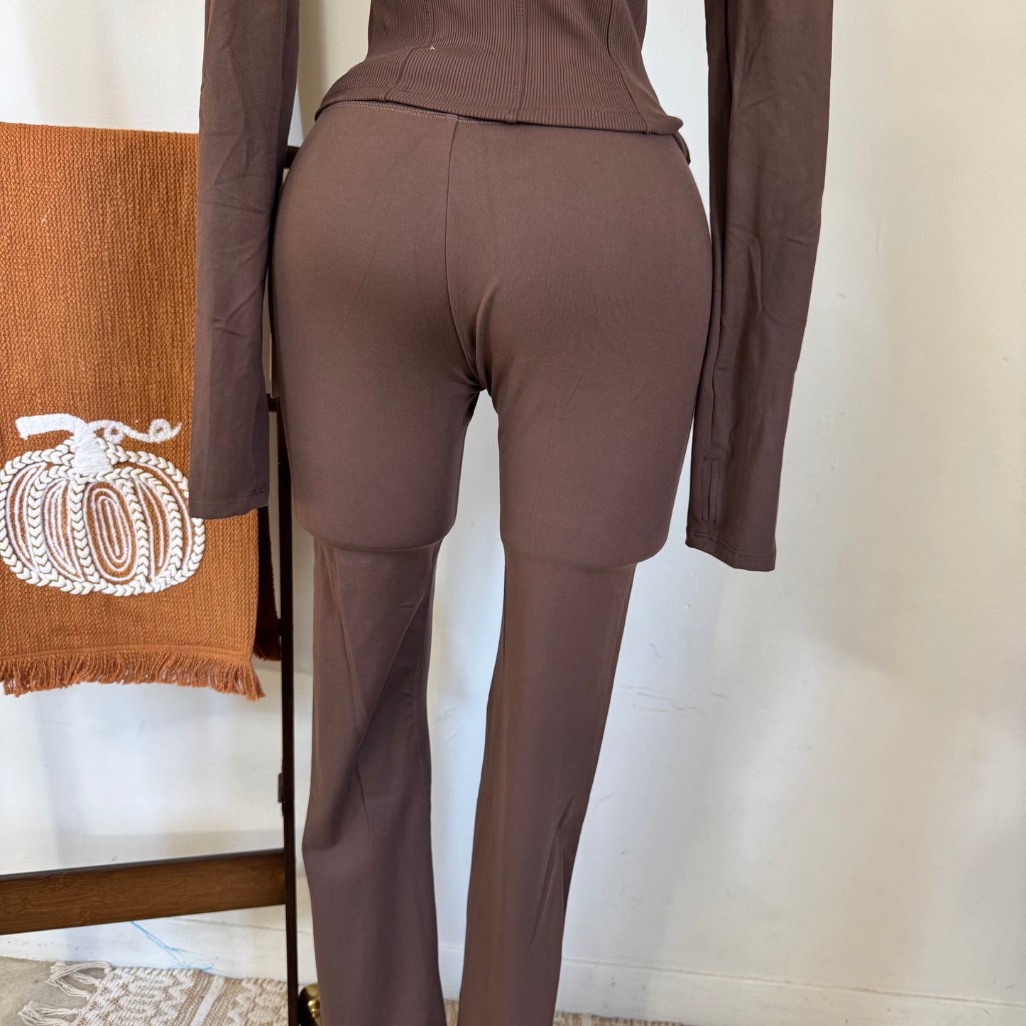 Flare Leggings-Brown