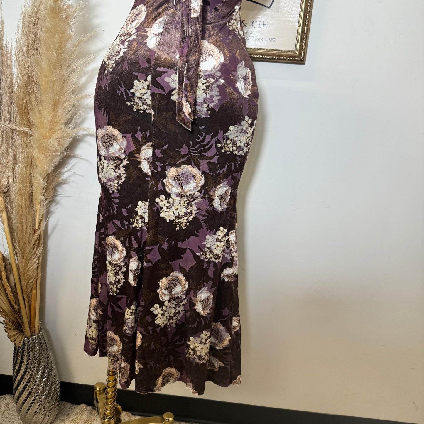 Lace Up back Midi Dress-Chocolate