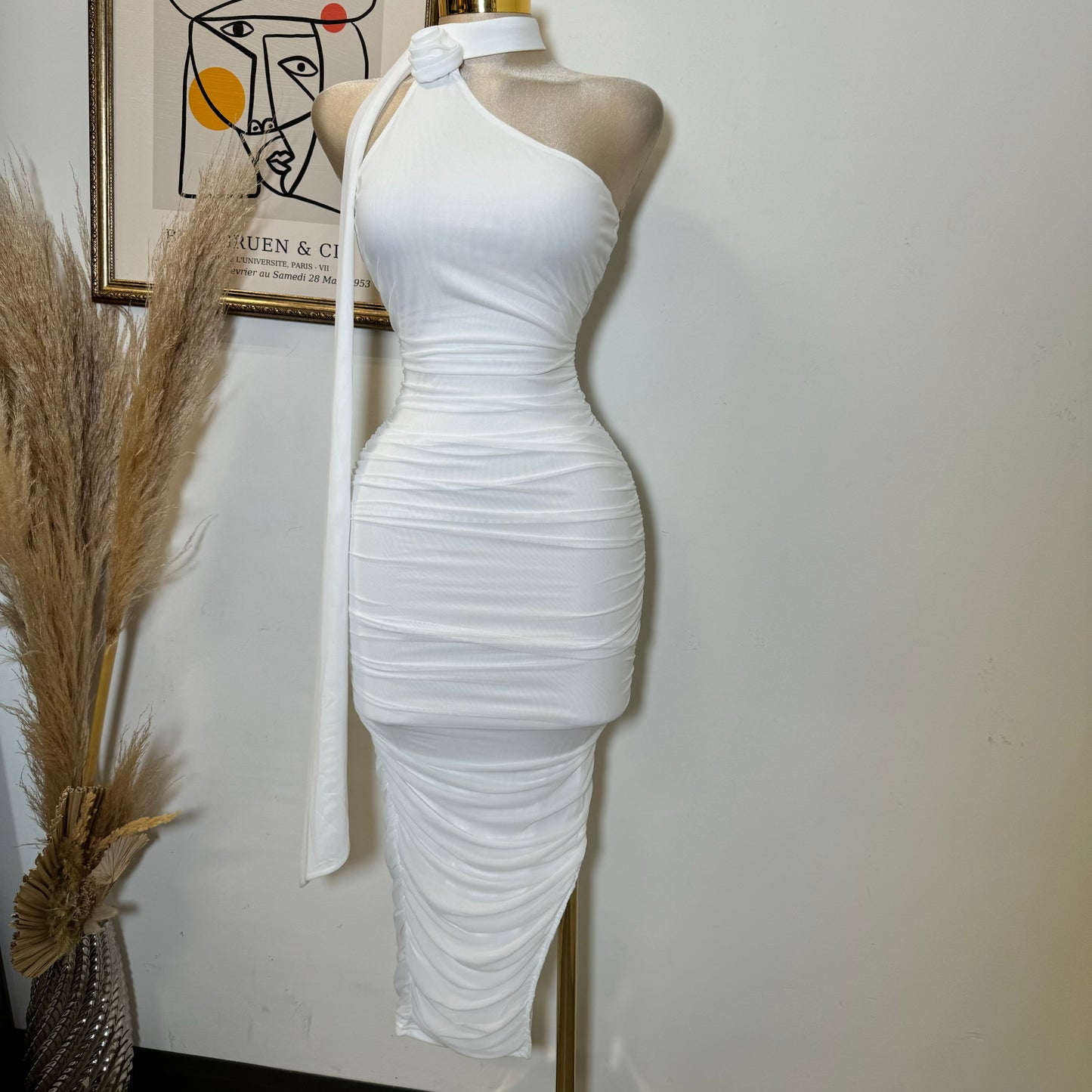 Evonne Rose Dress-White