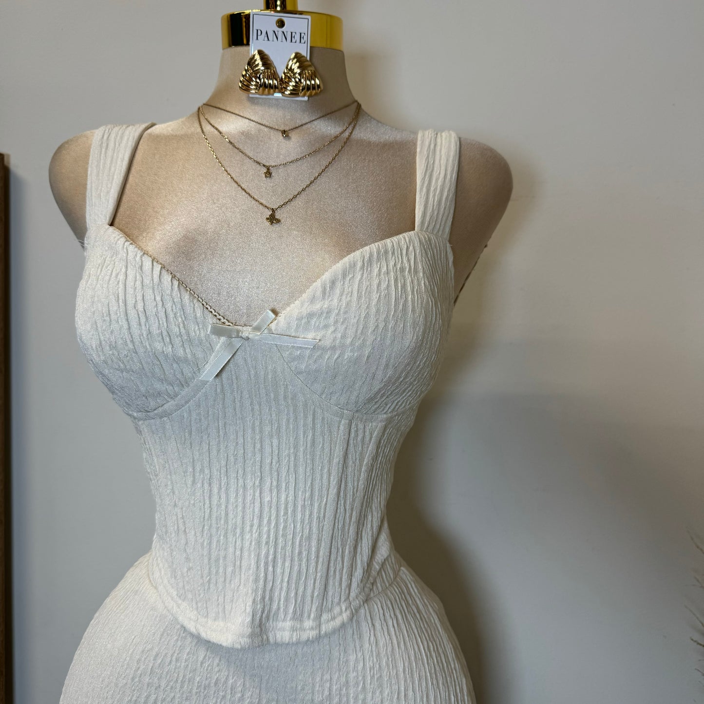 Cancun Corset Skirt Two Piece -White
