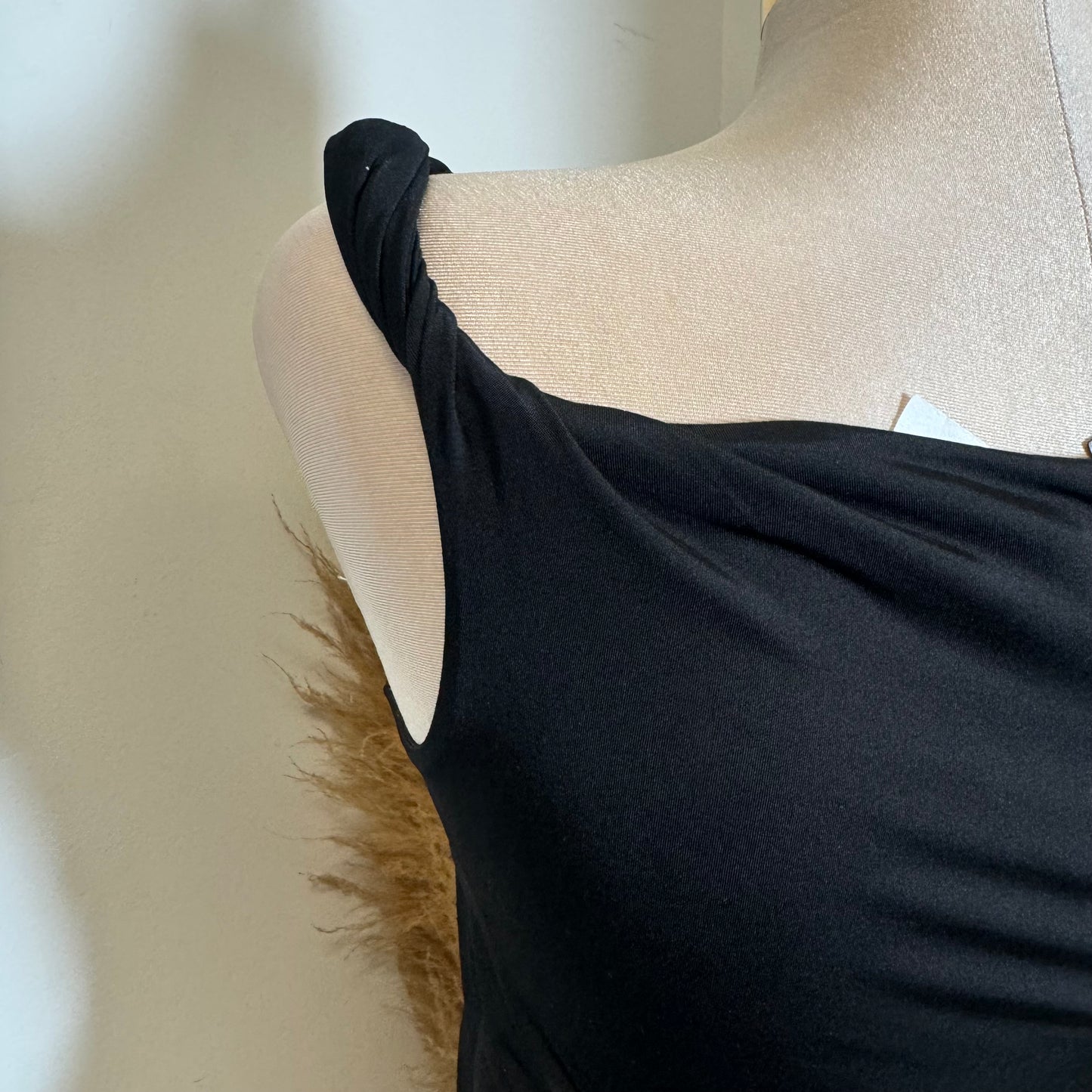 Asymmetrical Double Layered Top-Black