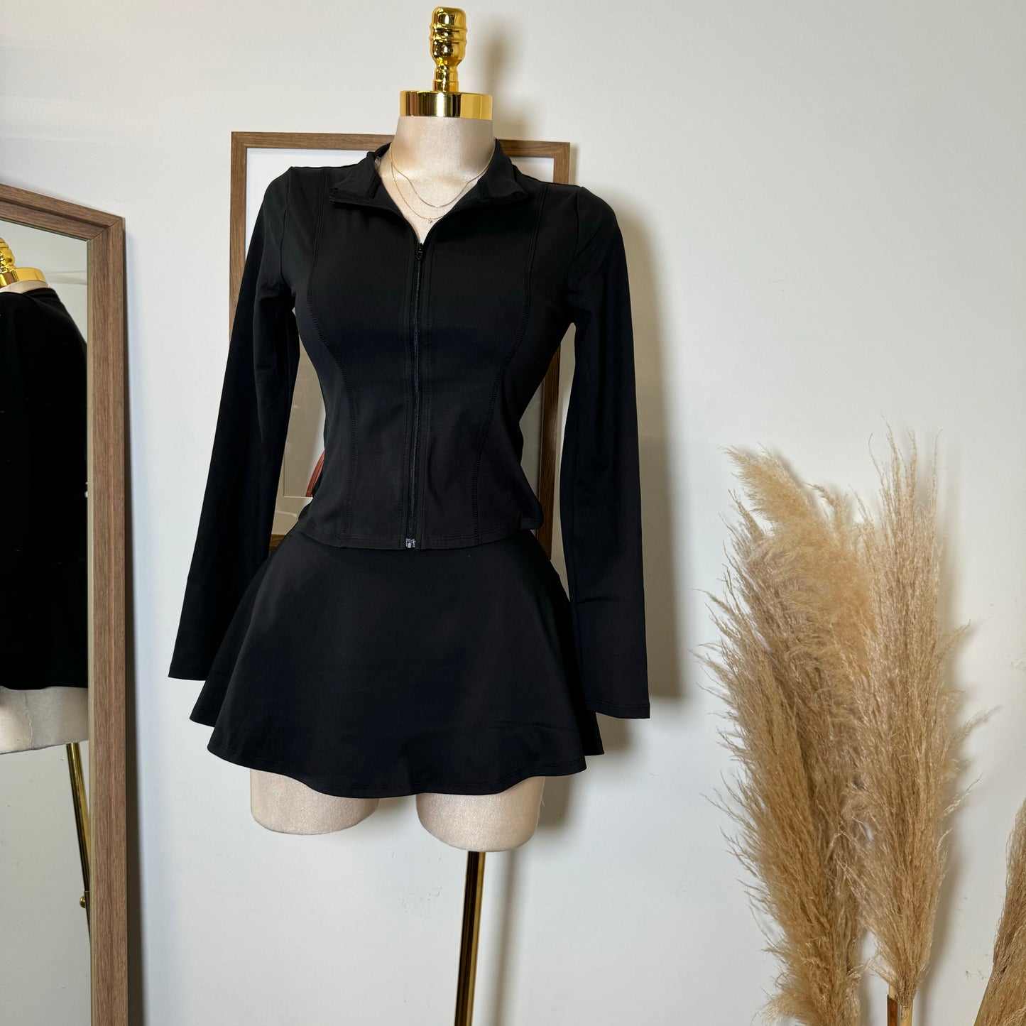 Coquetona Tennis Skirt Set-Black