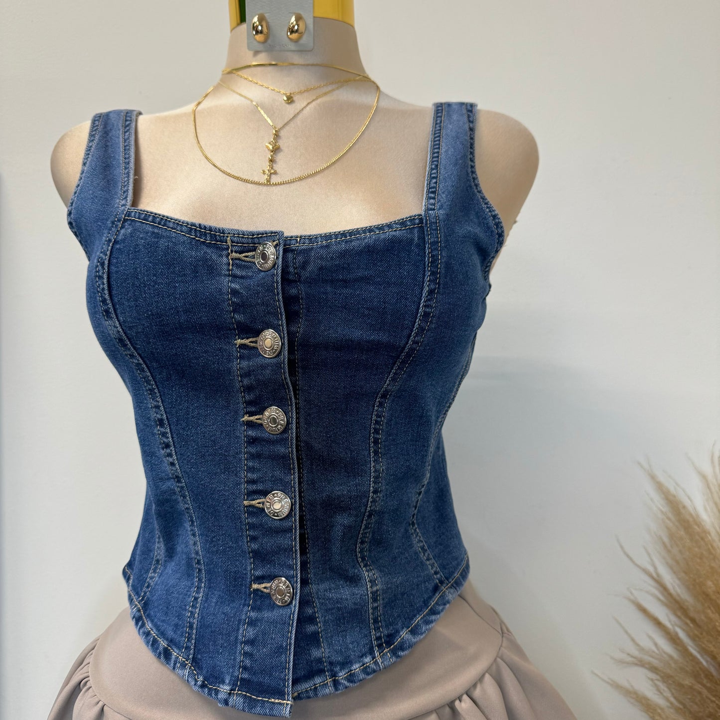 Denim Button up Top-Denim