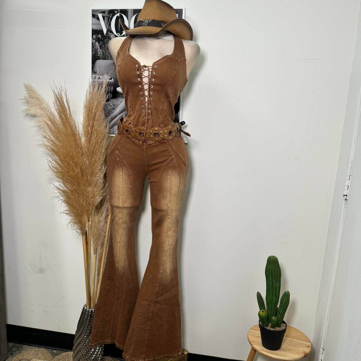 Sexy Jumpsuit-Brown