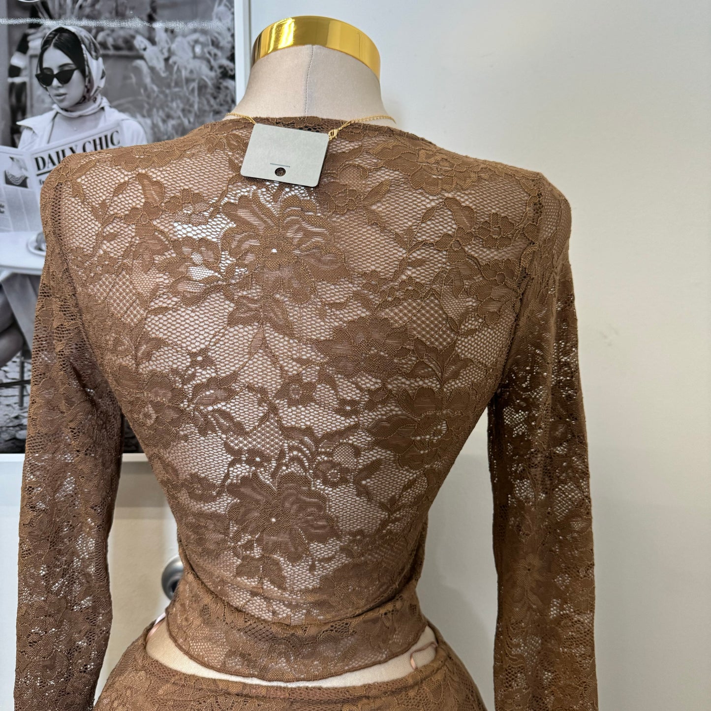 Sexy Lace Skirt-Brown