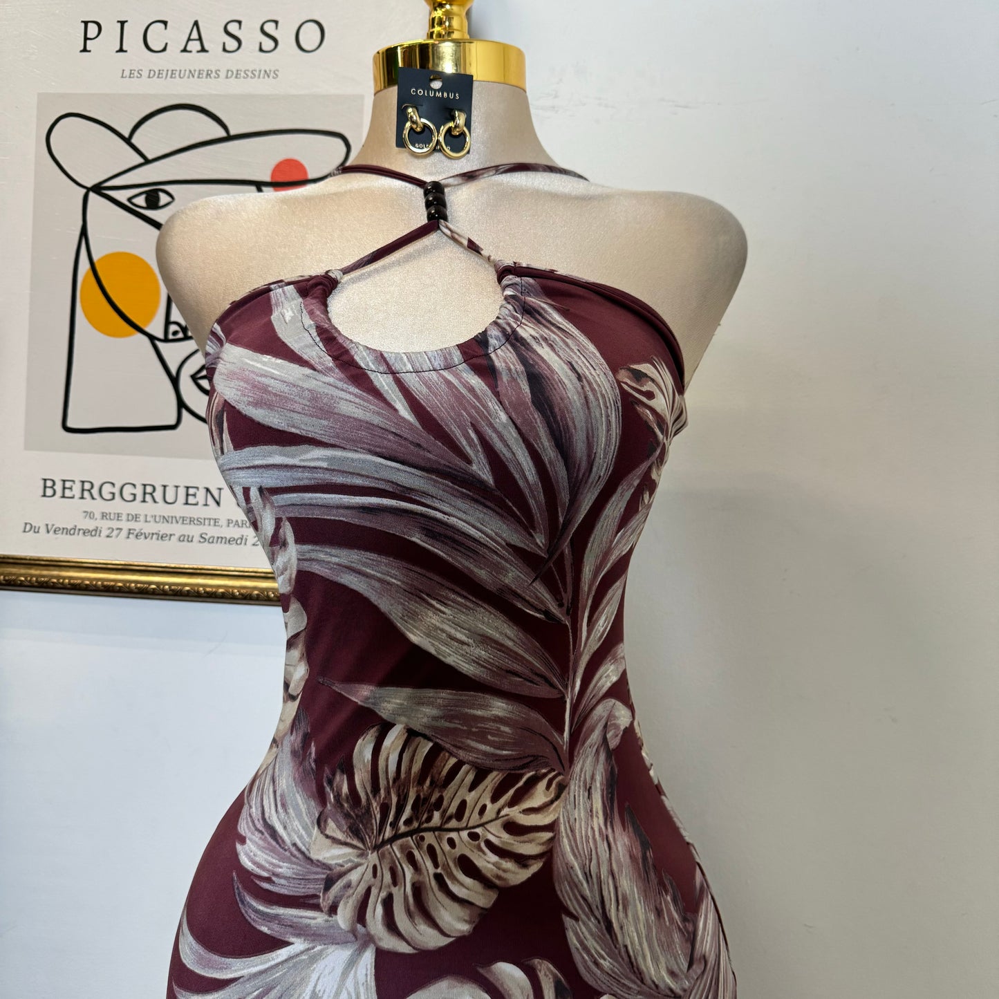 Sira Midi Dress-Rust