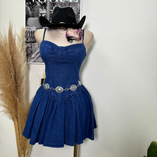 Carter Denim Dress-Blue
