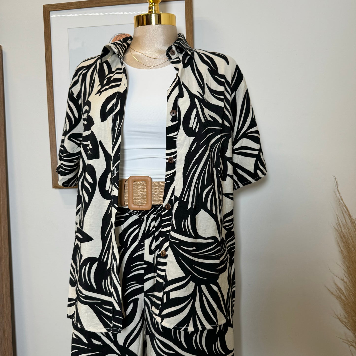 Cancun Pant Two piece Set-Black/White