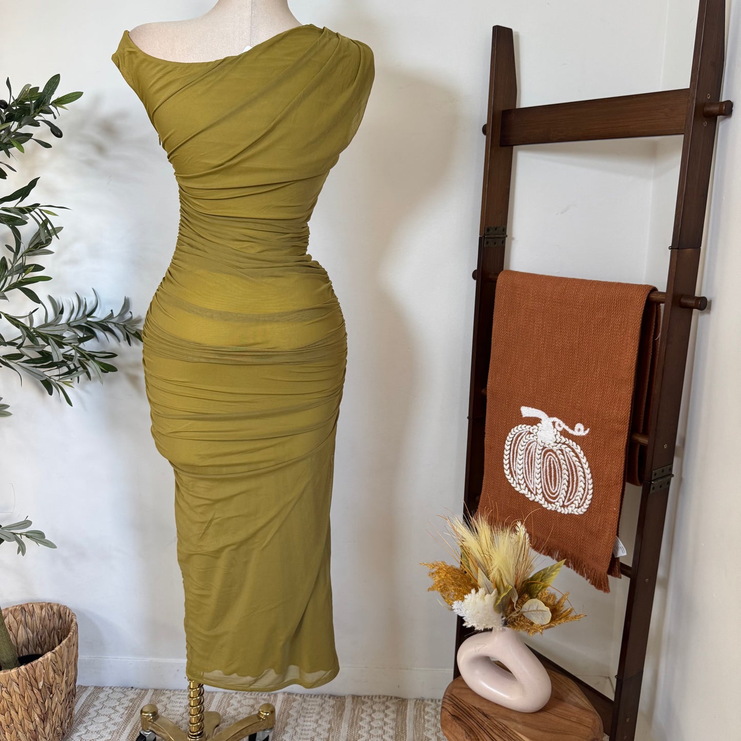 Luxi Dress-Olive
