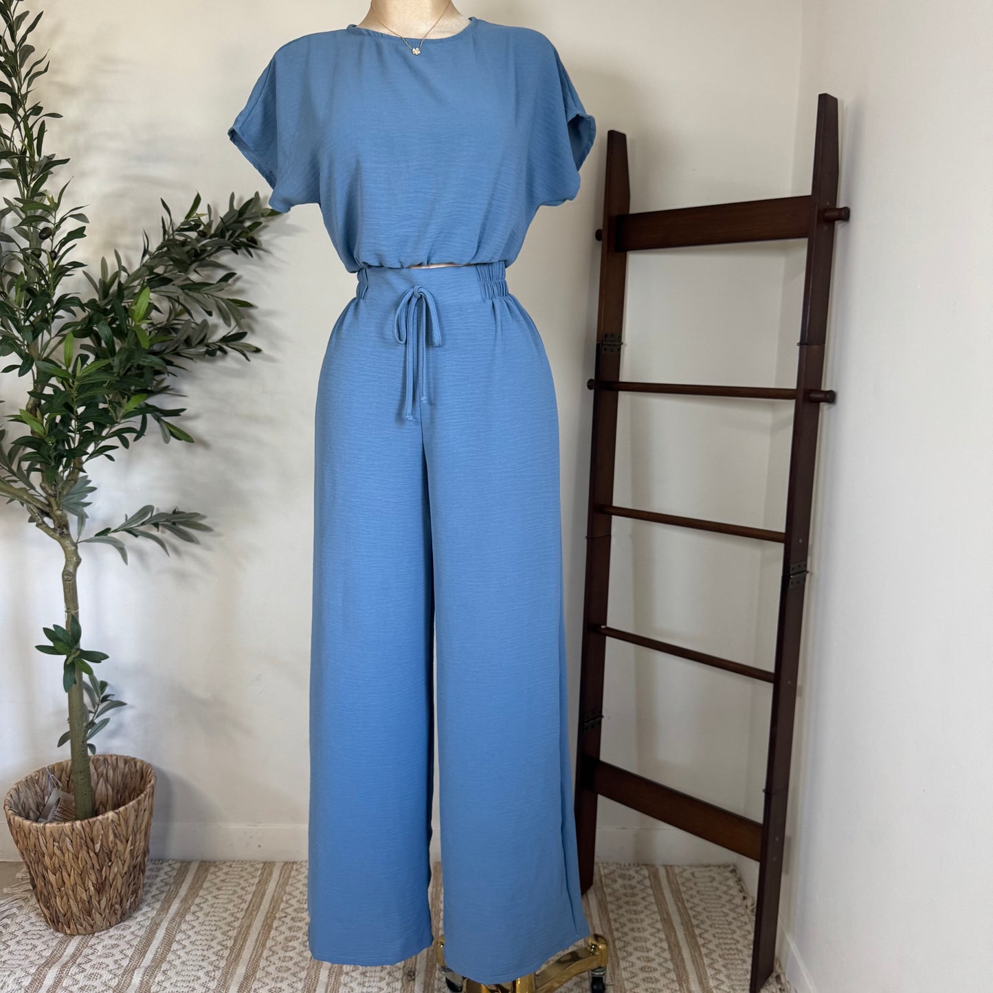 Comfy Pant Set-Blue