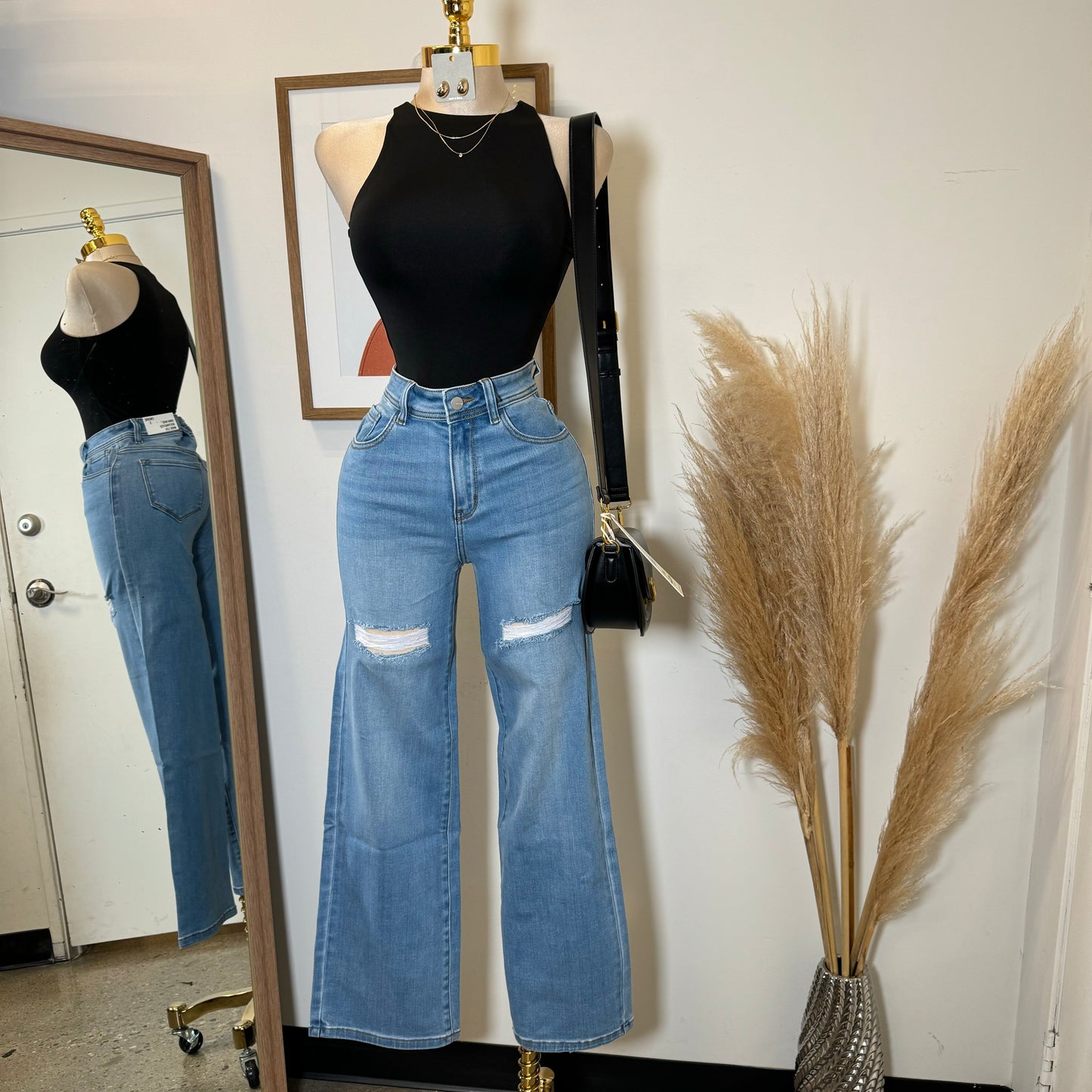 V2632M High Tight Cut Wide Leg-Blue