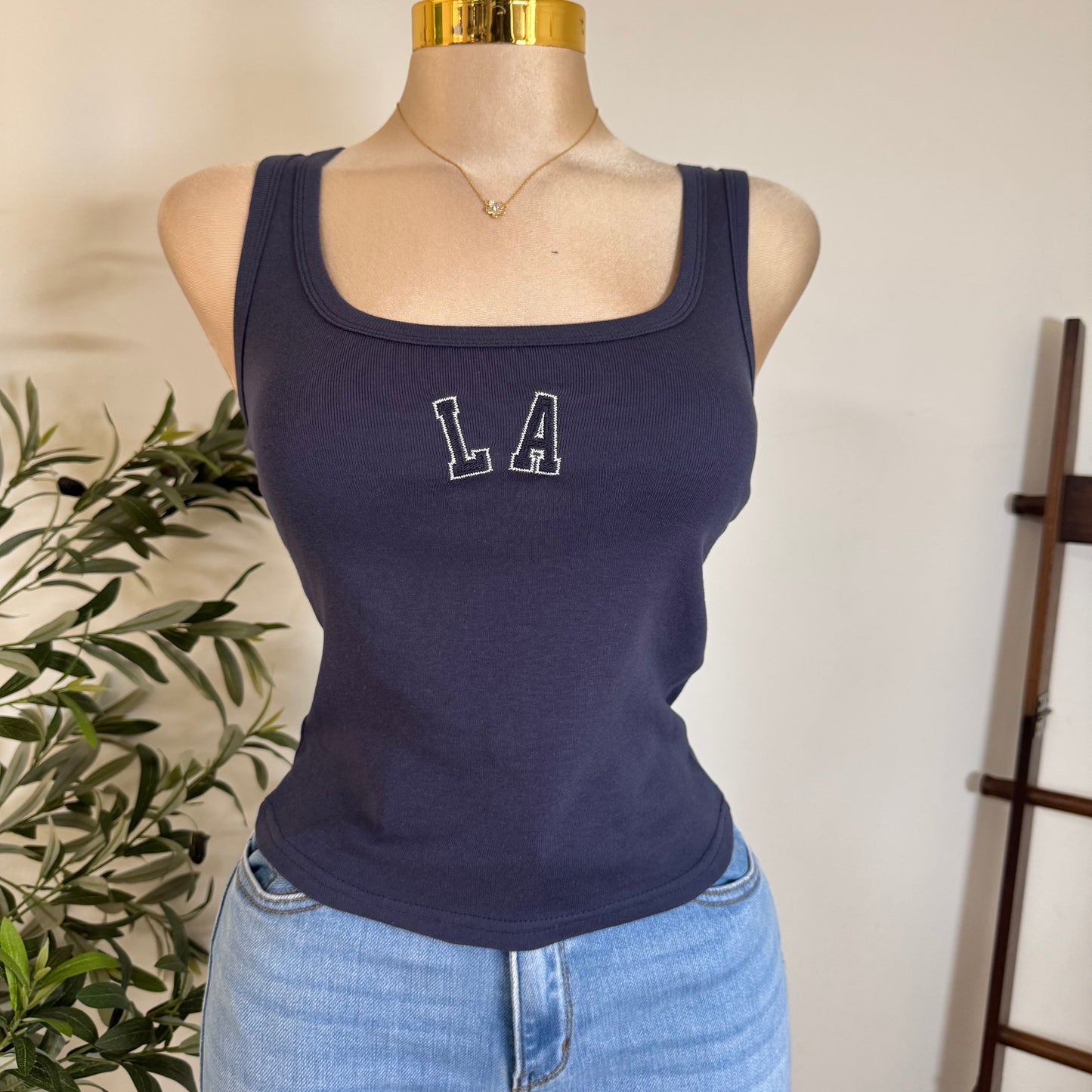 LA Tank Top-Navy